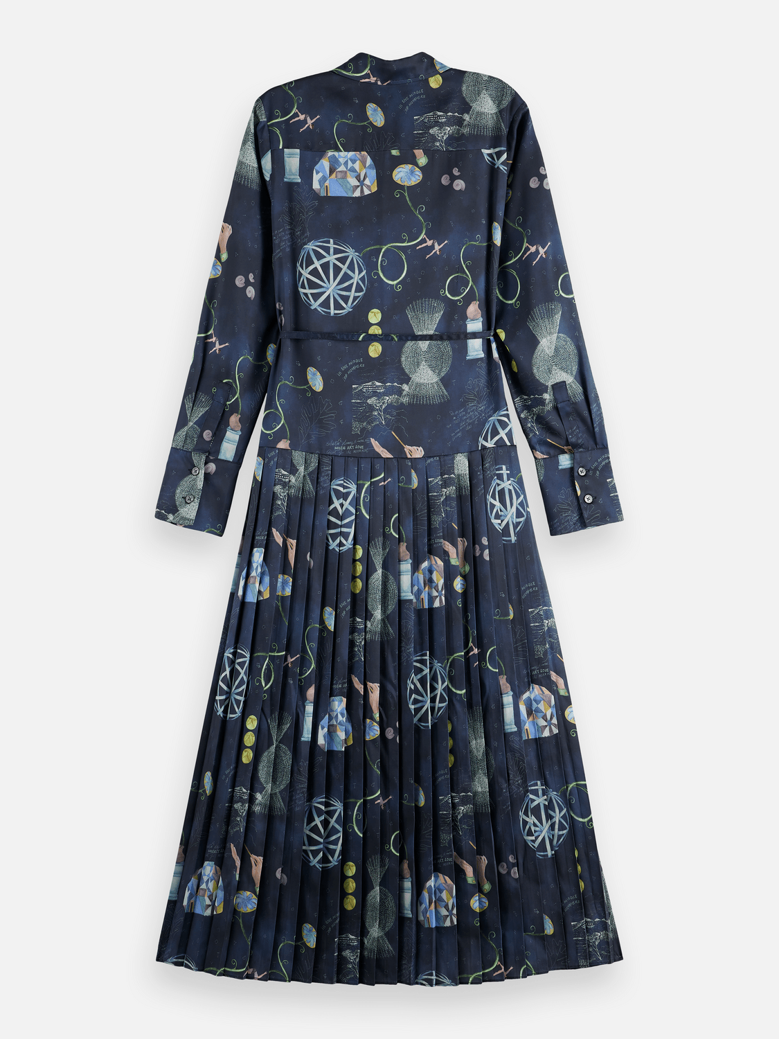 Belted Shirt Midi Dress With Pleated Hem - Scotch & Soda South Africa