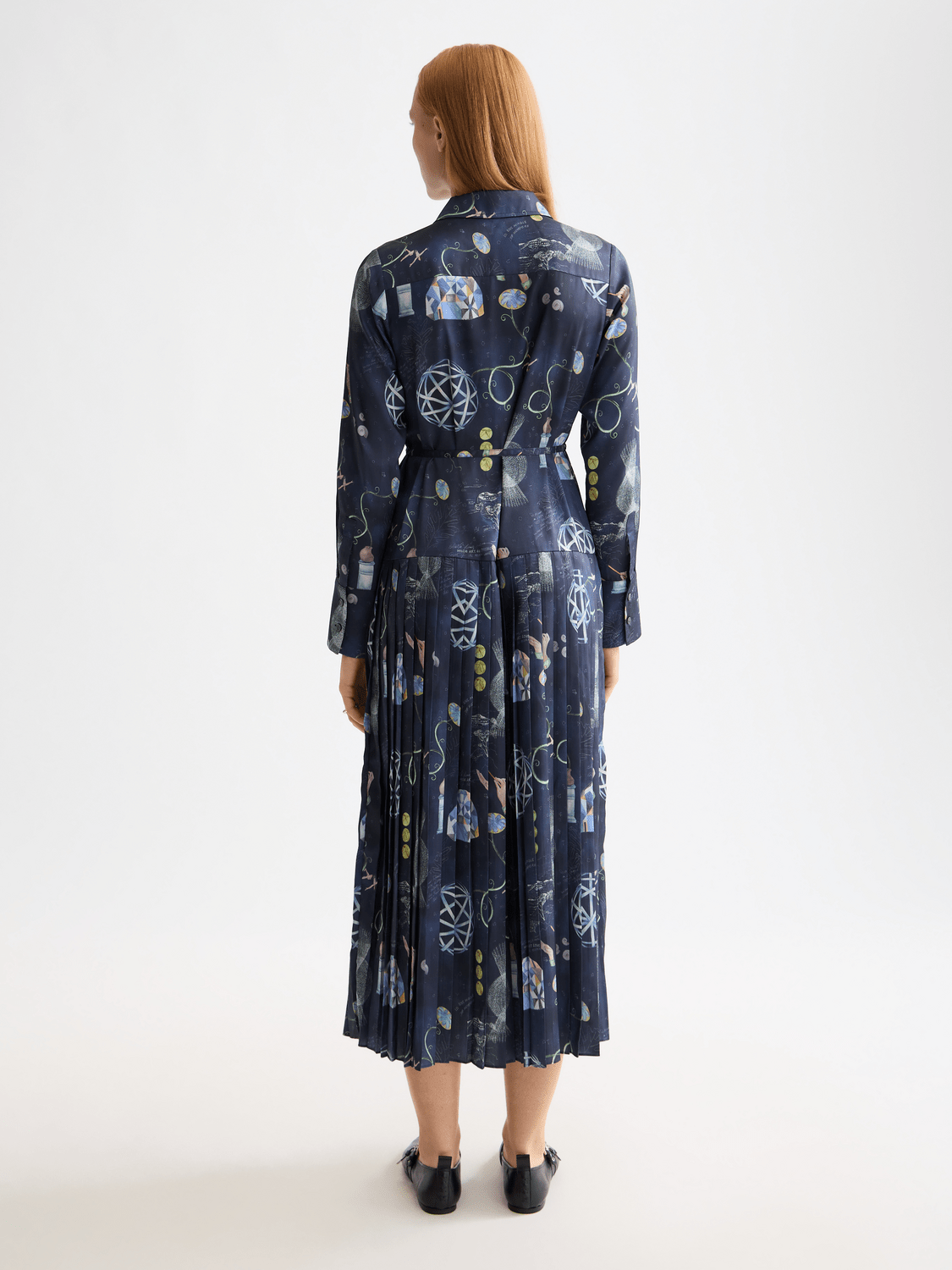 Belted Shirt Midi Dress With Pleated Hem - Scotch & Soda South Africa