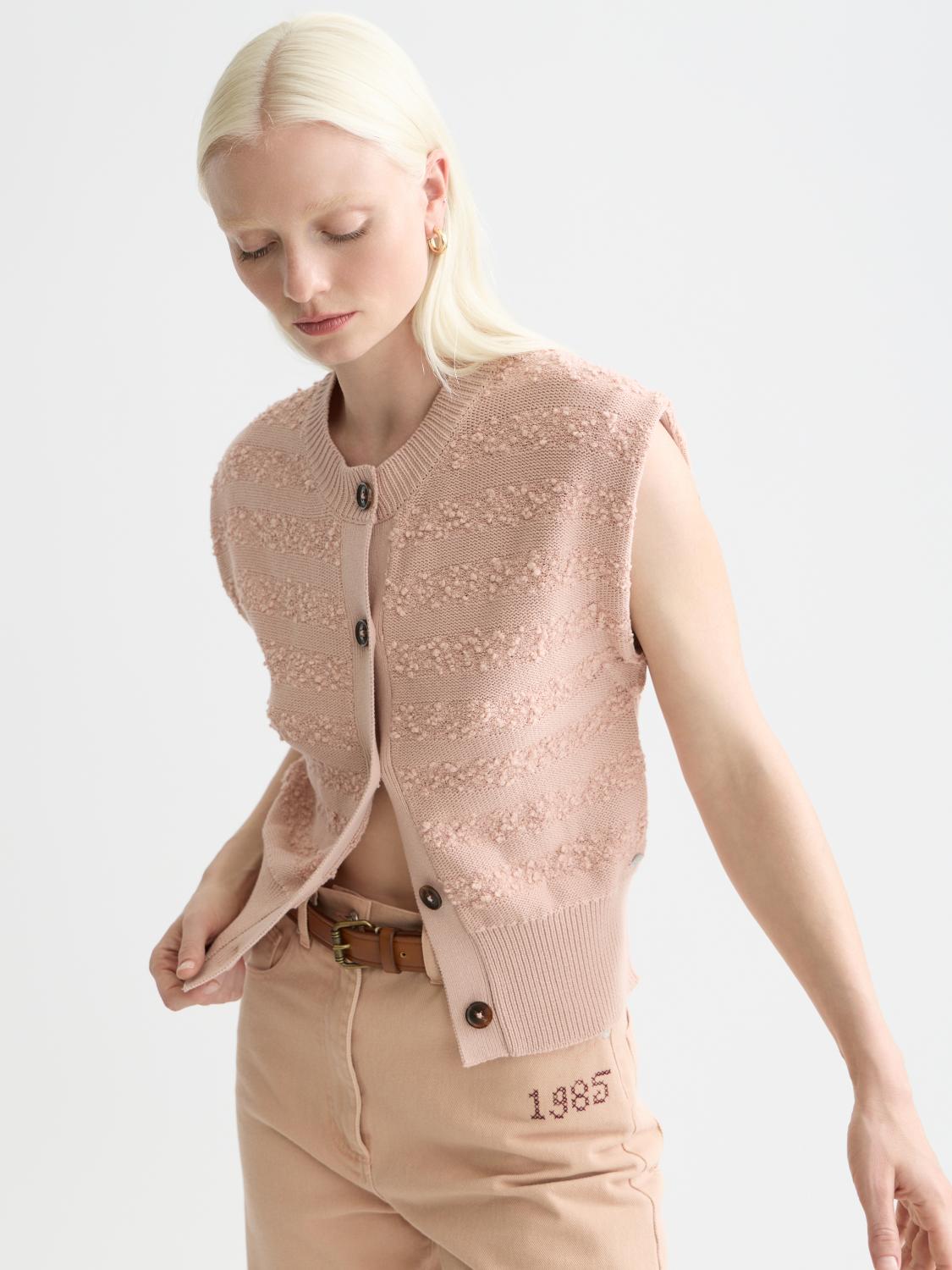 Boucle Stripe Crew Neck Spencer - Scotch & Soda South Africa