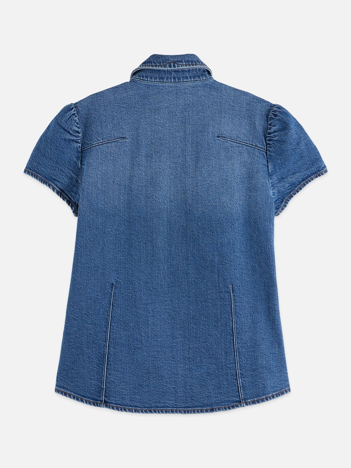 Cap Sleeve Fitted Denim Shirt - Scotch & Soda South Africa