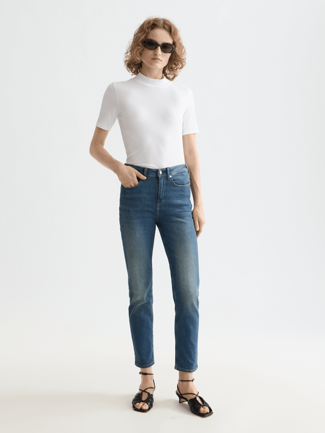 Core High Five Super Stretch Slim Jeans — Classic Blue - Scotch & Soda South Africa