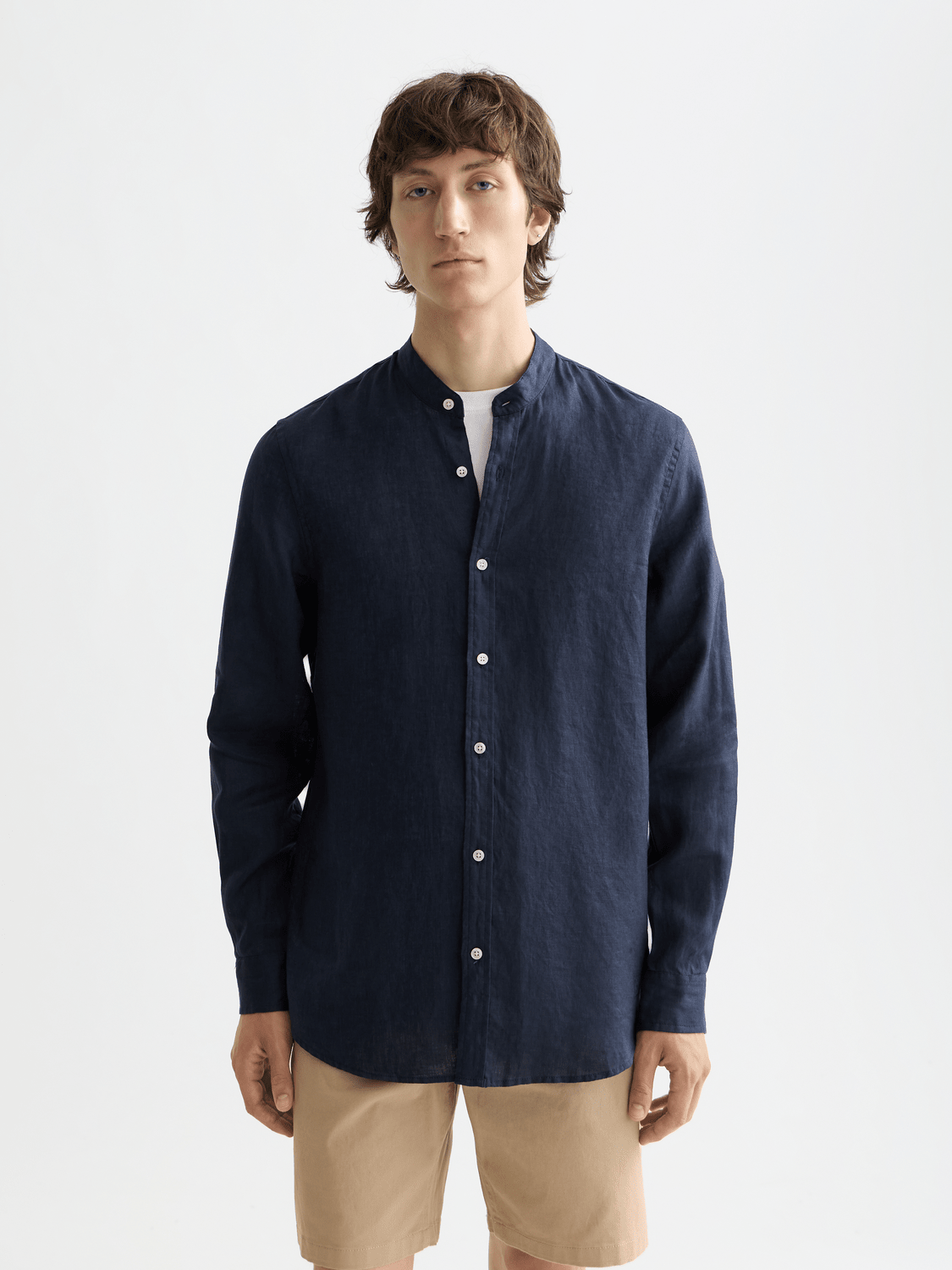 Core - Linen Shirt Ls Stand Up Collar - Scotch & Soda South Africa