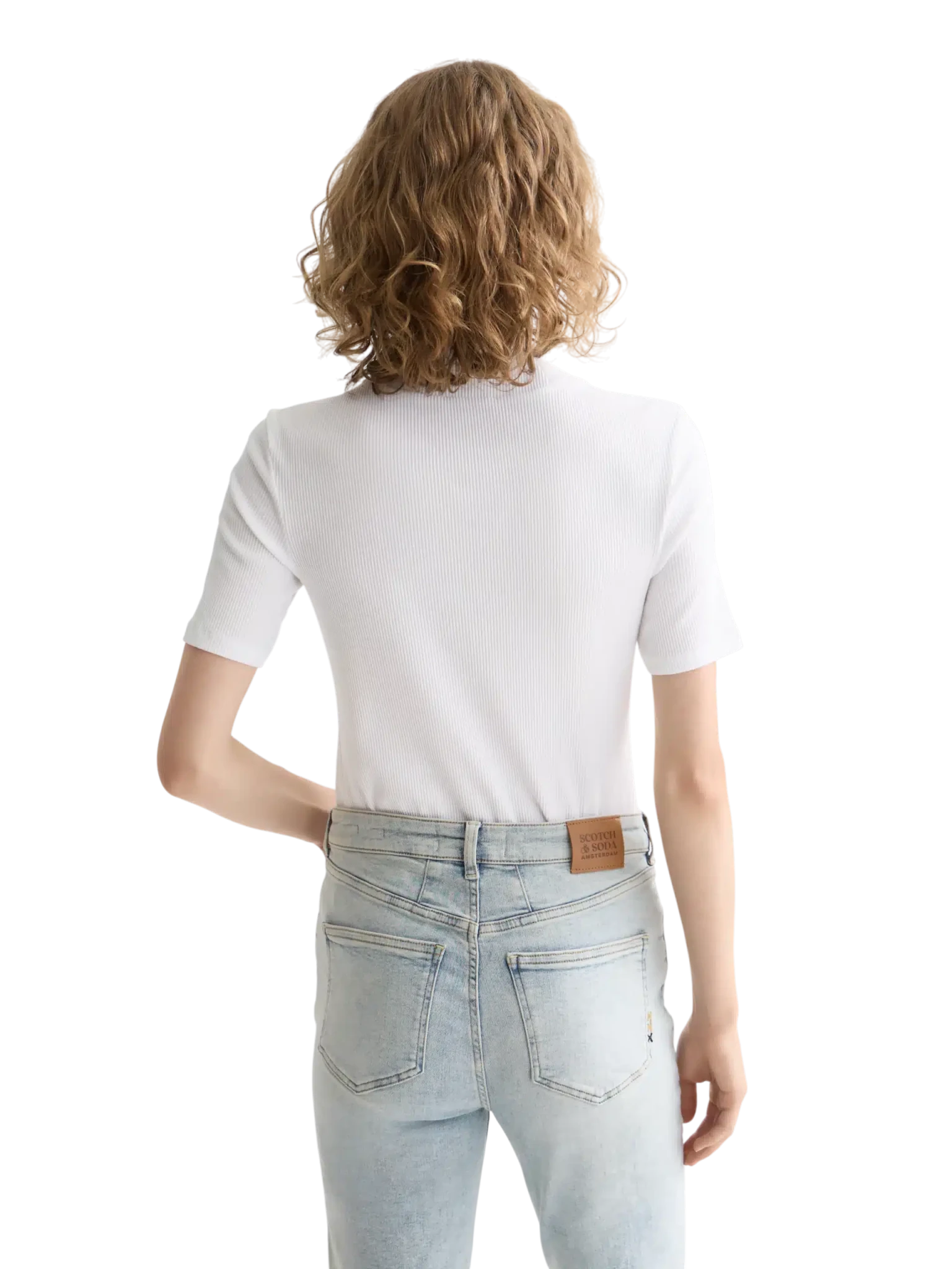 Core Mock Neck Rib T-Shirt - Scotch & Soda South Africa