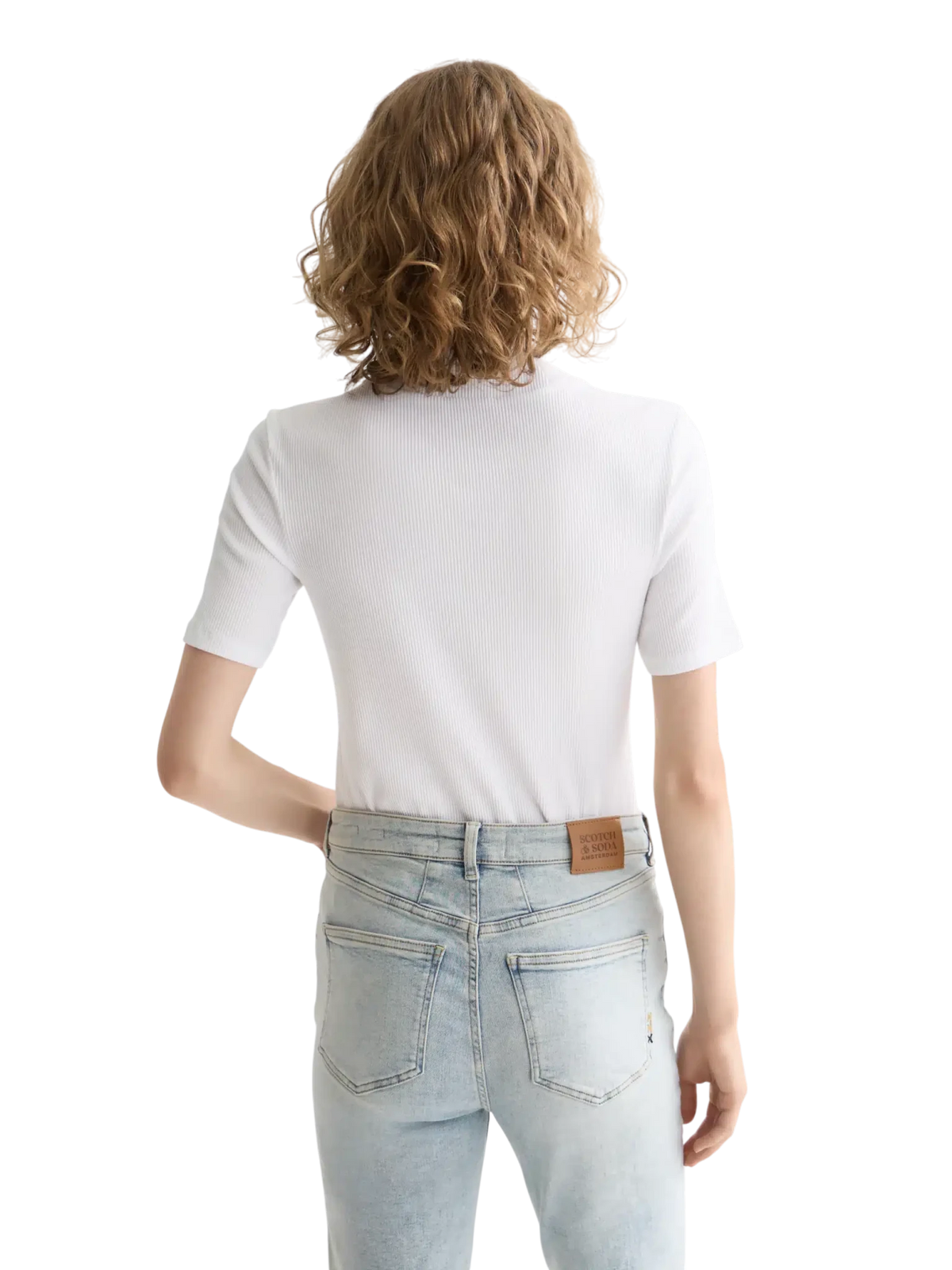 Core Mock Neck Rib T-Shirt - Scotch & Soda South Africa