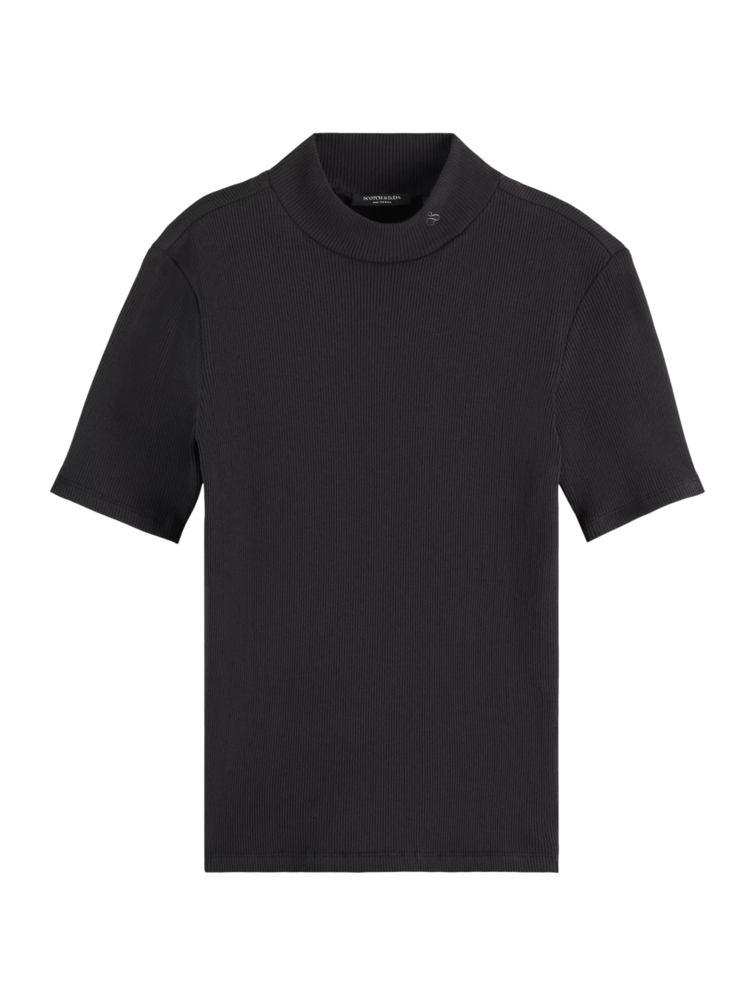Core Mock Neck Rib T-Shirt - Scotch & Soda South Africa