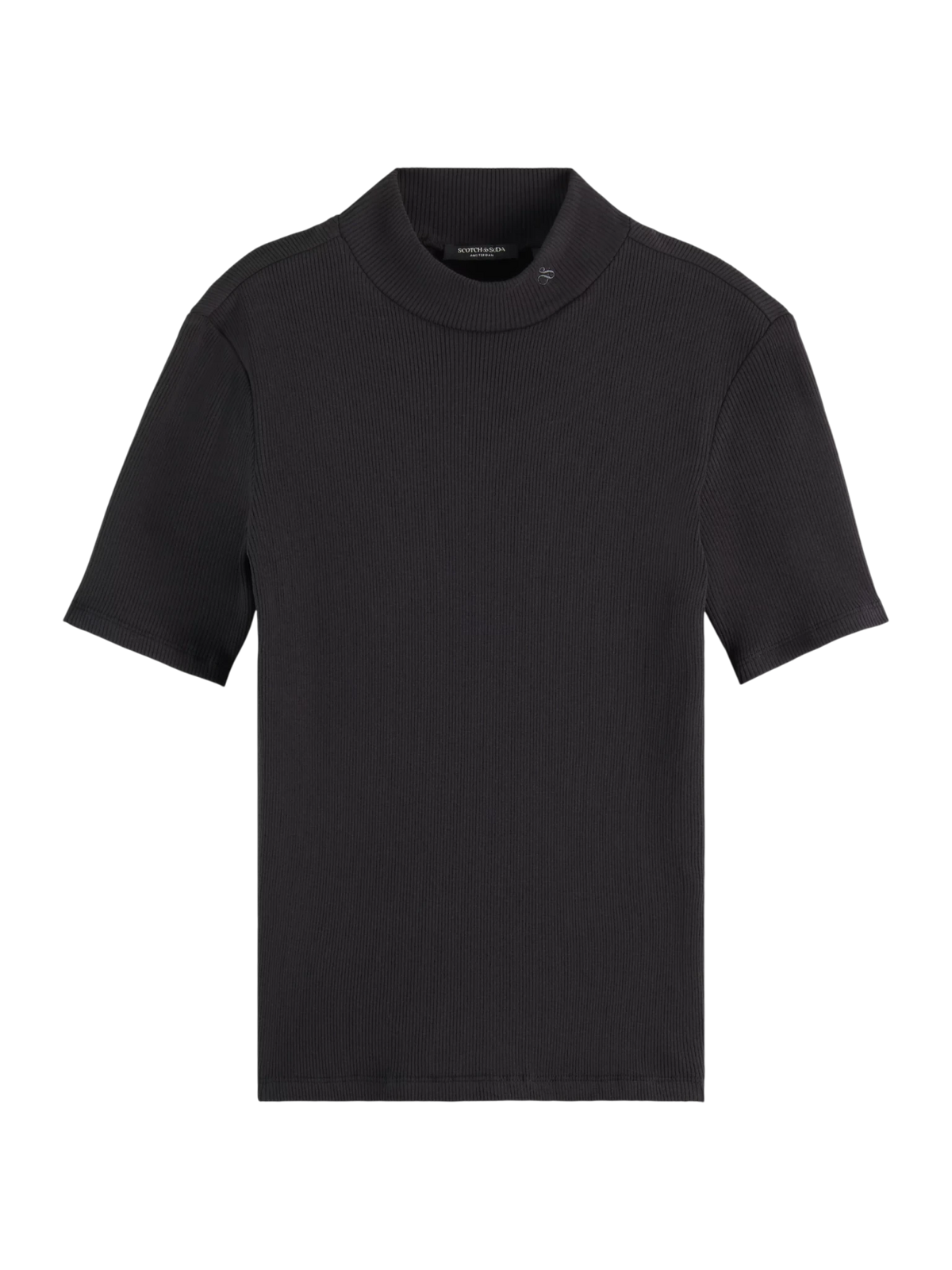 Core Mock Neck Rib T-Shirt - Scotch & Soda South Africa