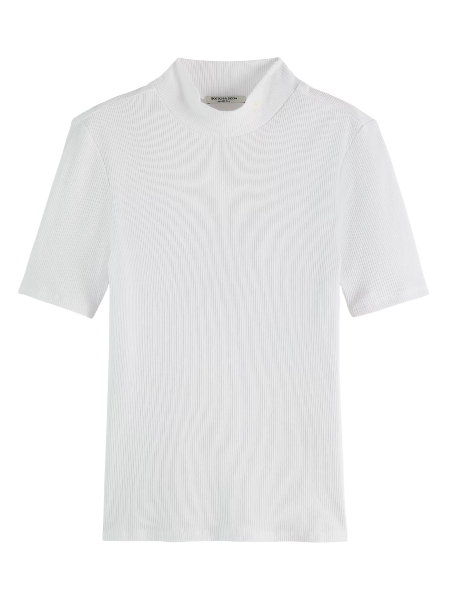 Core Mock Neck Rib T-Shirt - Scotch & Soda South Africa