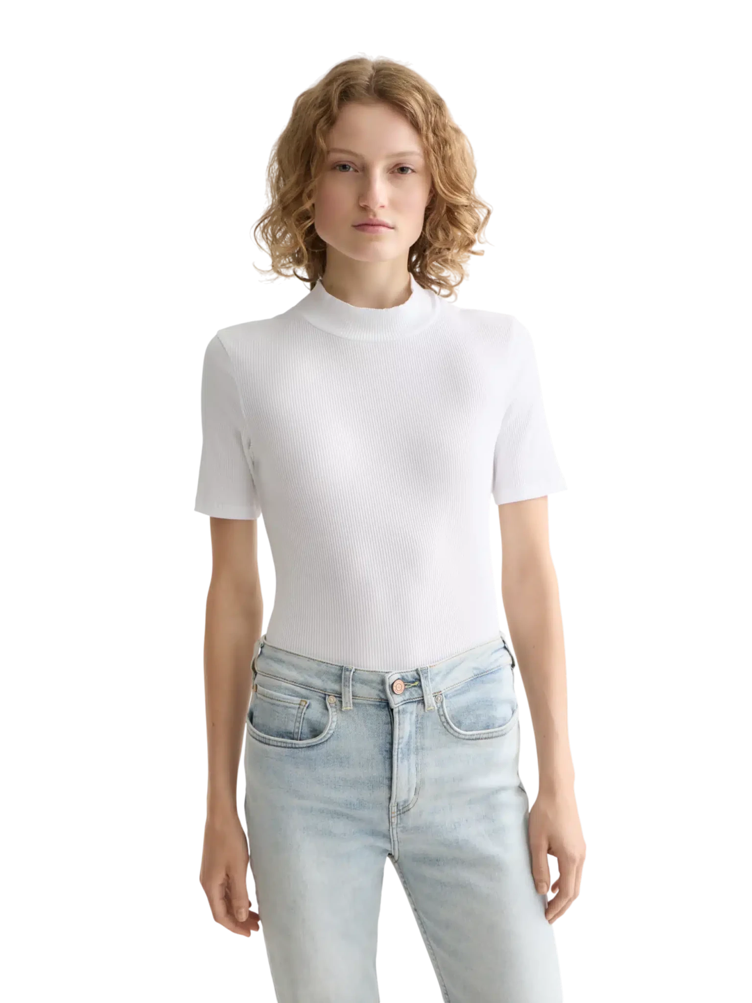 Core Mock Neck Rib T-Shirt - Scotch & Soda South Africa