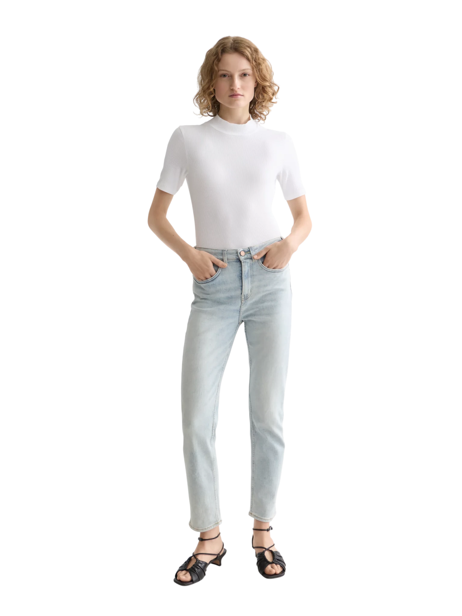 Core Mock Neck Rib T-Shirt - Scotch & Soda South Africa