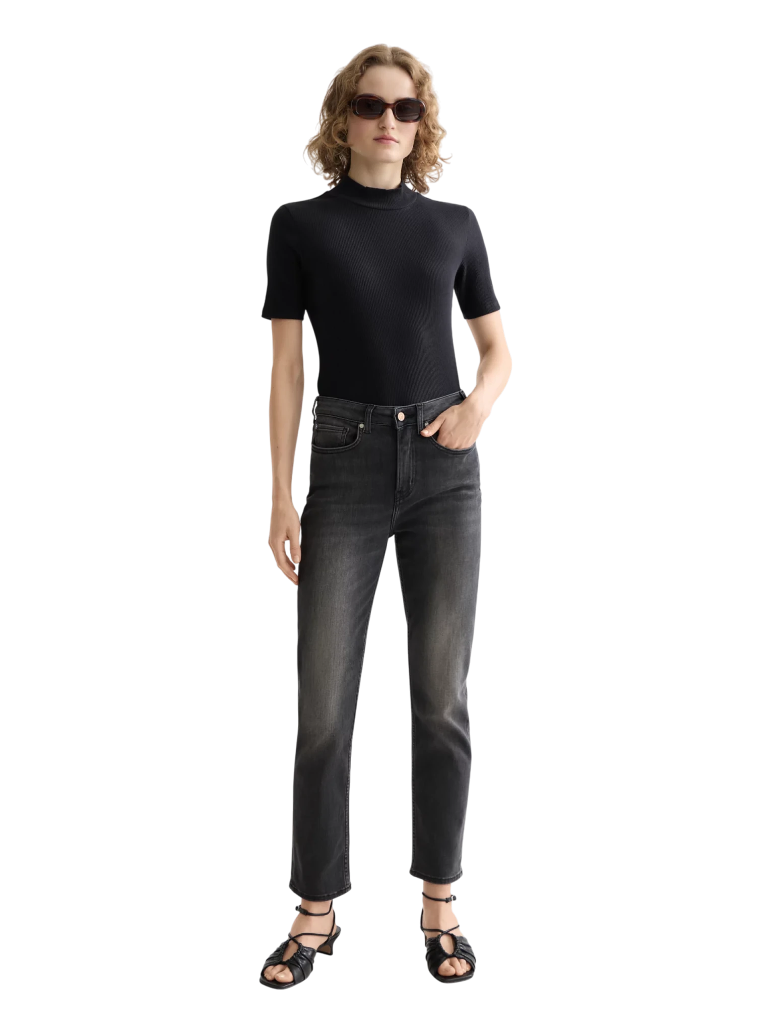 Core Mock Neck Rib T-Shirt - Scotch & Soda South Africa