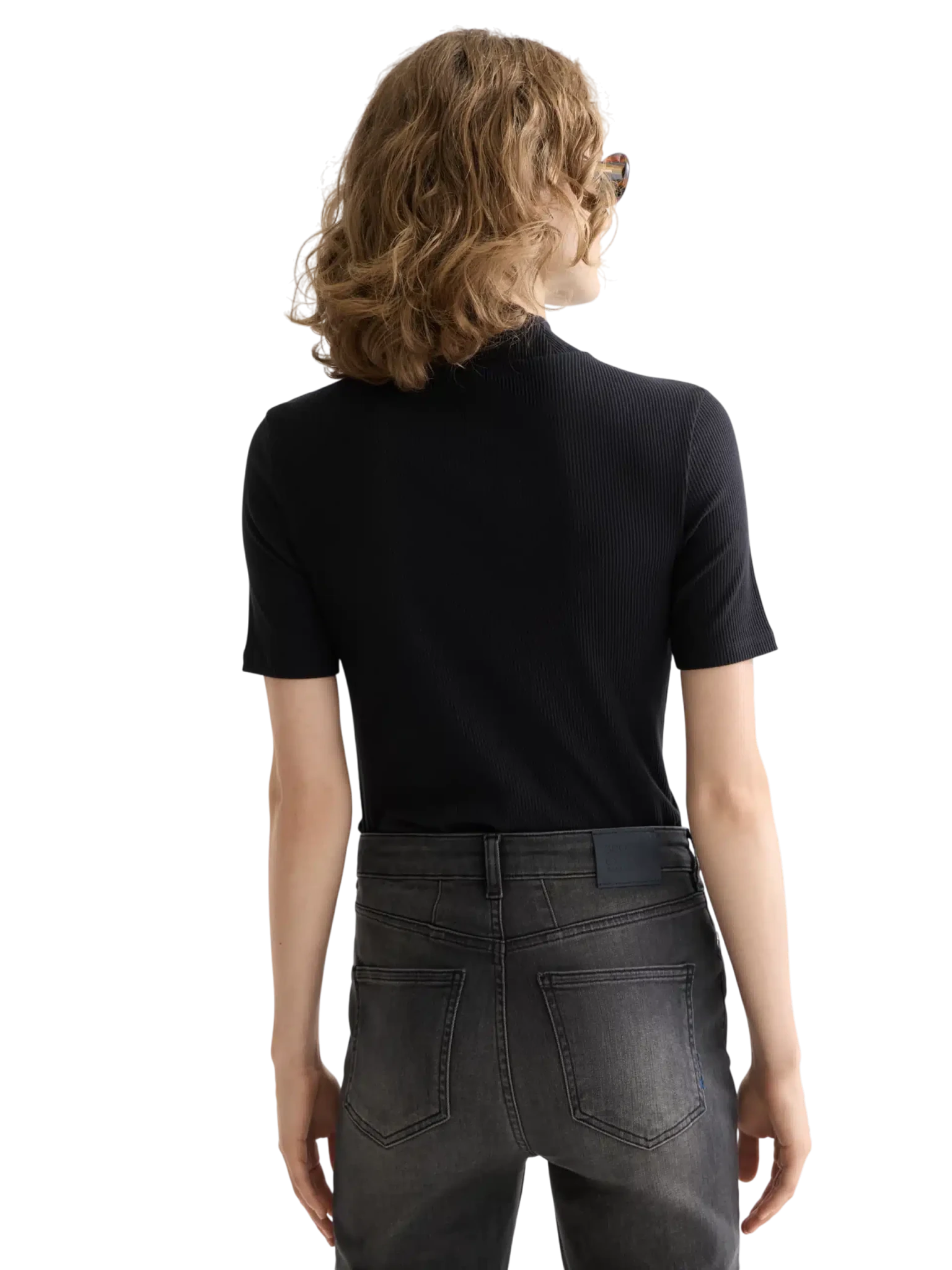 Core Mock Neck Rib T-Shirt - Scotch & Soda South Africa
