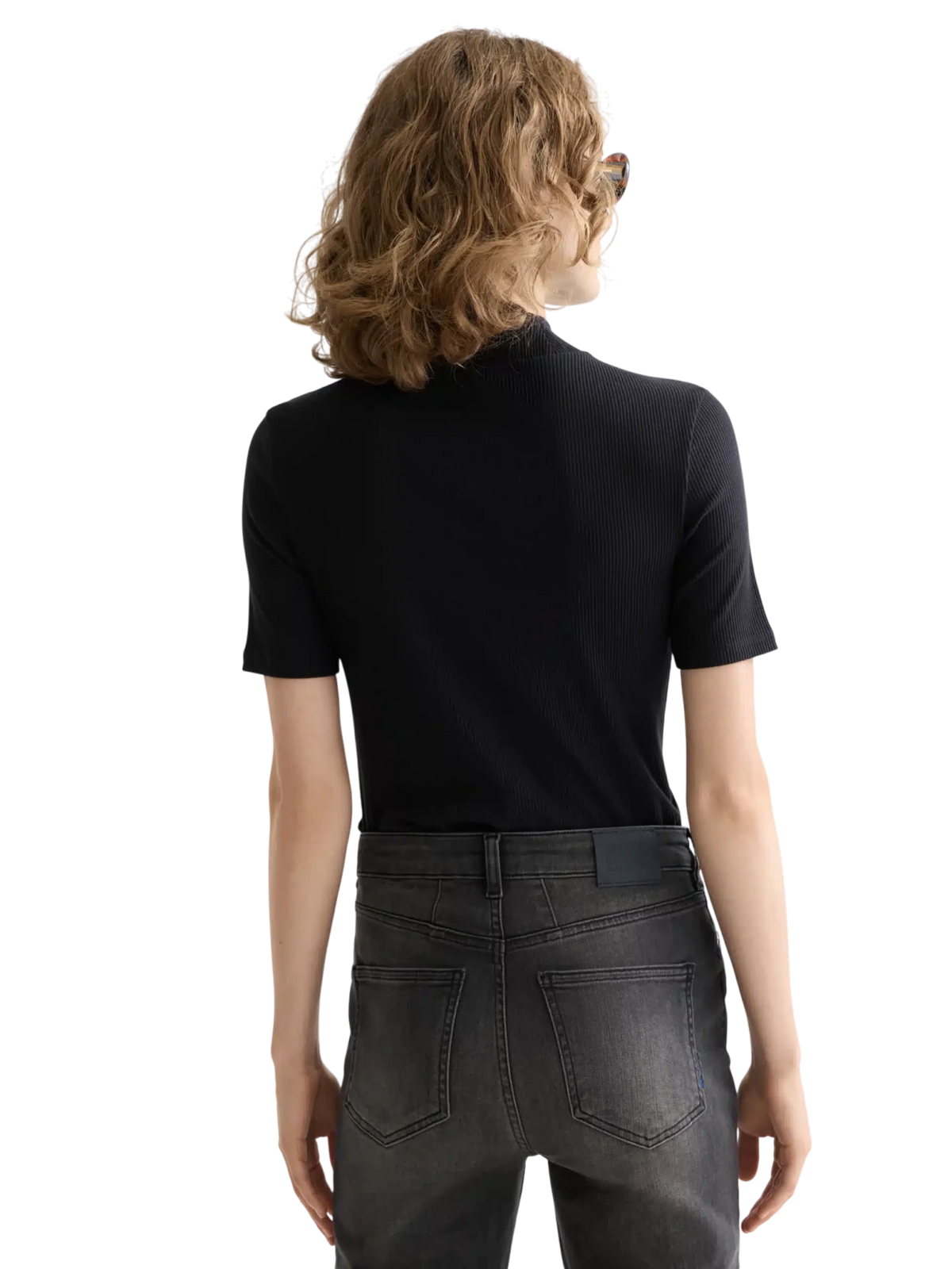Core Mock Neck Rib T-Shirt - Scotch & Soda South Africa
