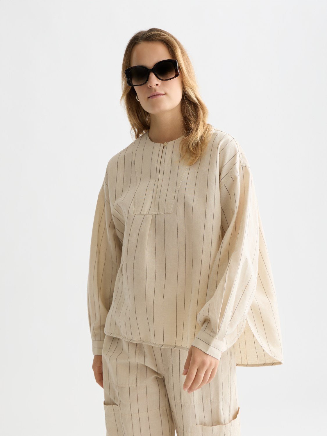 Cotton Linen Bib Shirt - Scotch & Soda South Africa