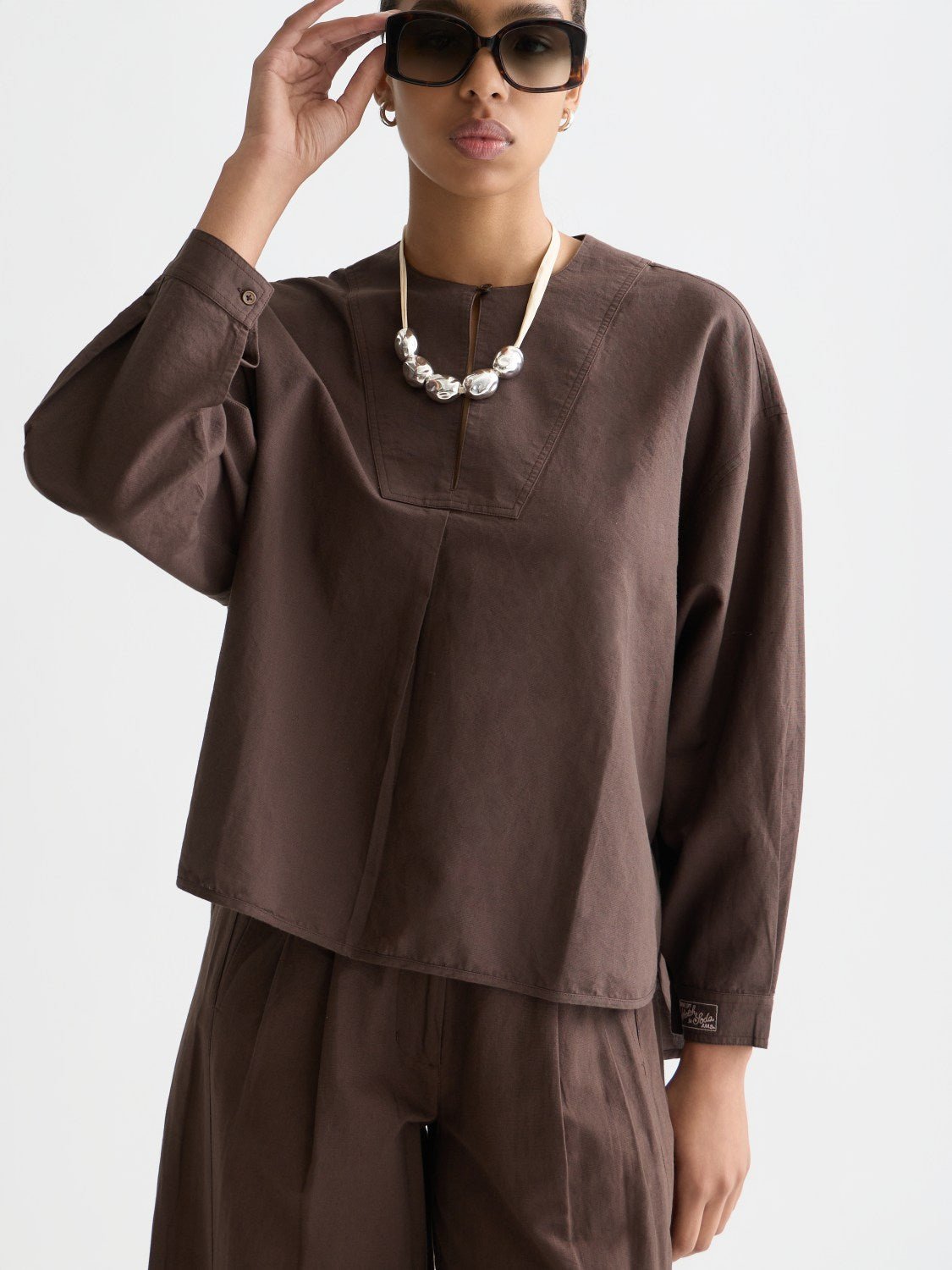 Cotton Linen Bib Shirt - Scotch & Soda South Africa