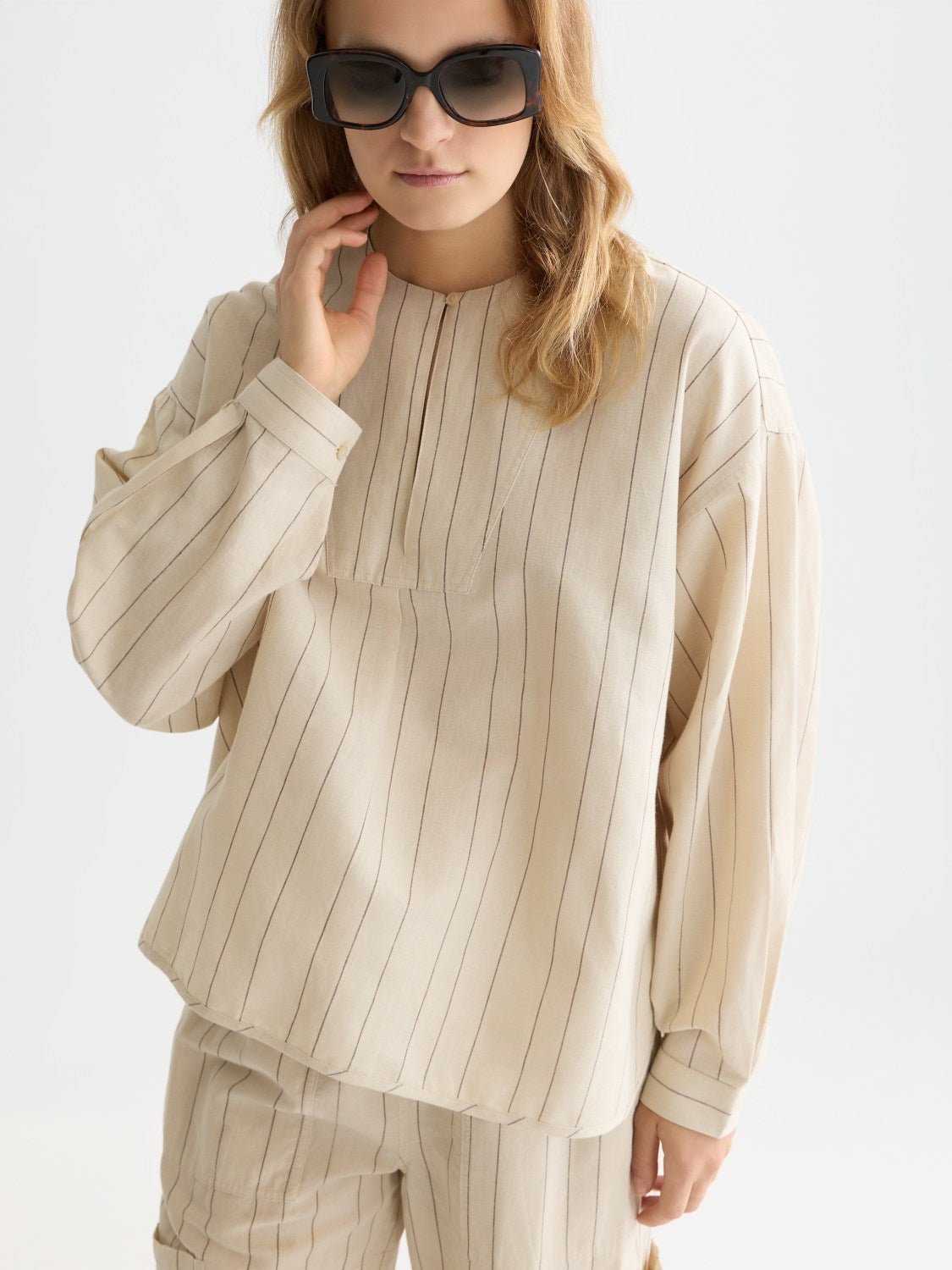 Cotton Linen Bib Shirt - Scotch & Soda South Africa