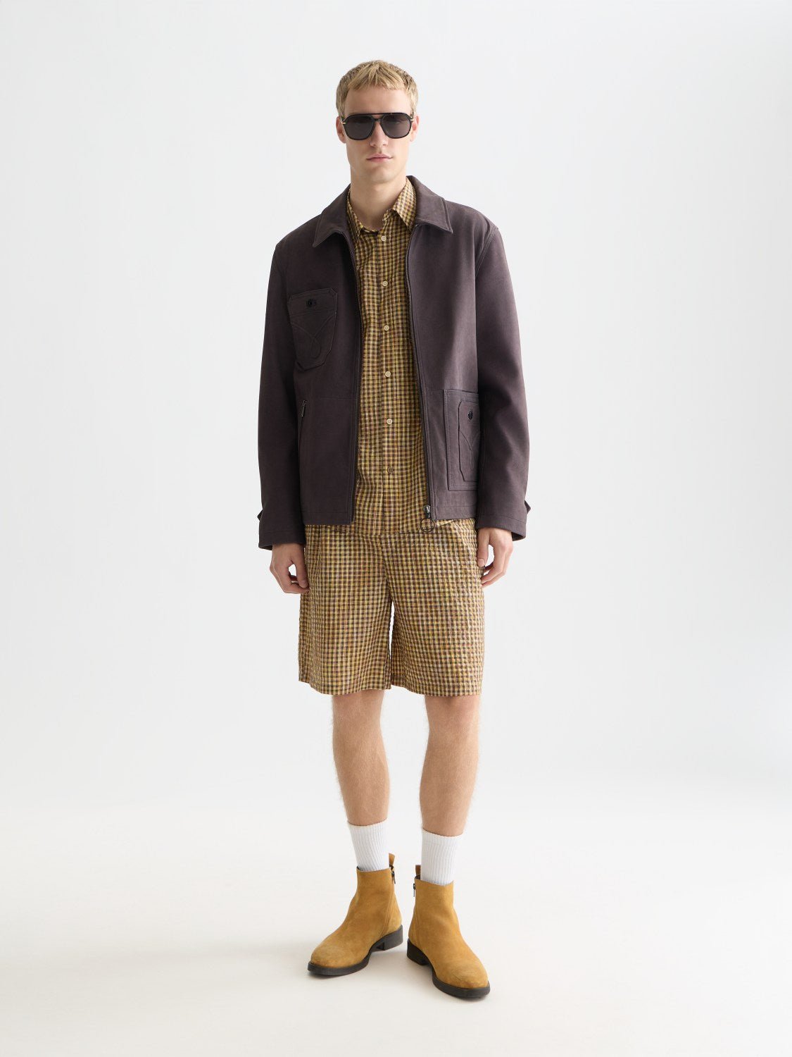Cotton Seersucker Widefit Bermuda Shorts - Scotch & Soda South Africa