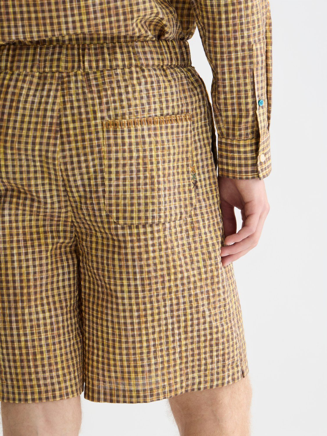 Cotton Seersucker Widefit Bermuda Shorts - Scotch & Soda South Africa
