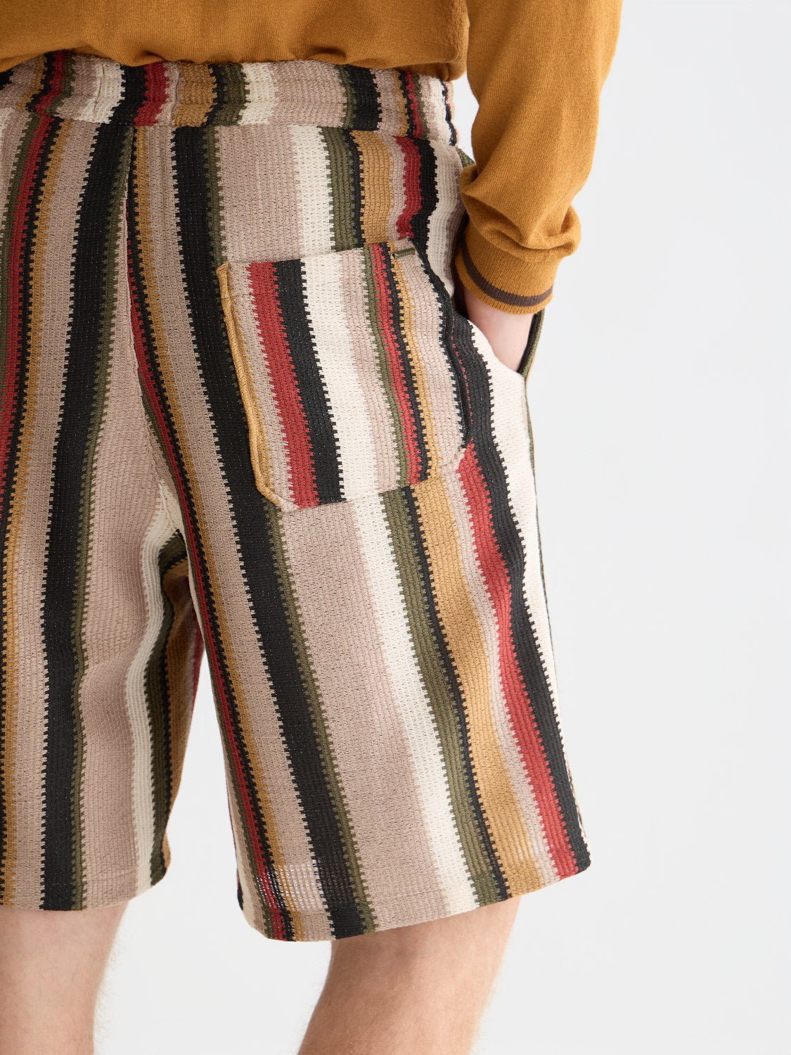 Crochet Multicolor Stripe Relaxedfit Bermuda Shorts - Scotch & Soda South Africa