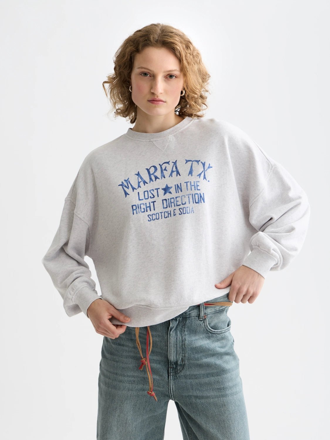 Denim Graphic Oversized Fit Sweatshirt - Scotch & Soda South Africa