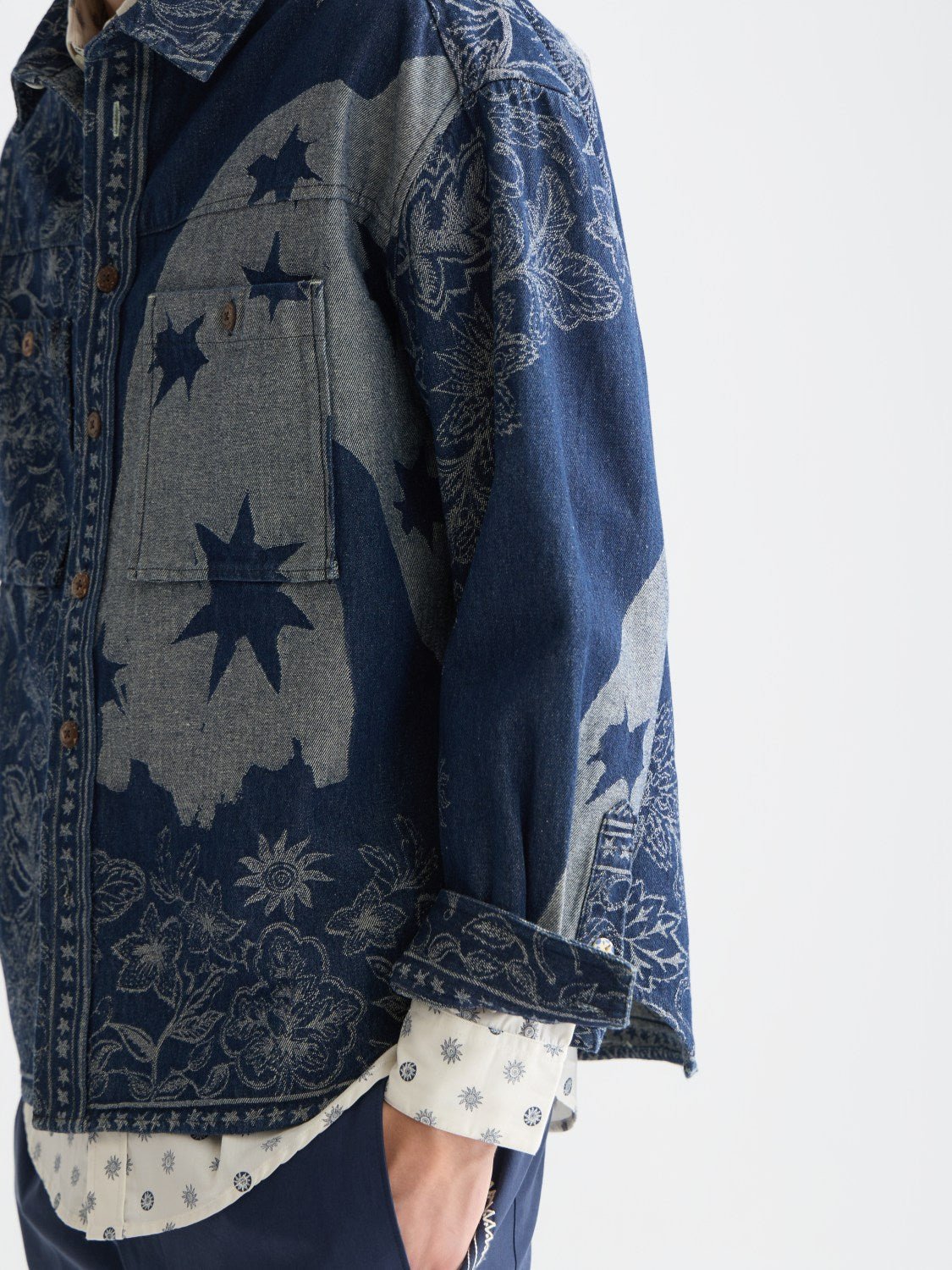 Denim Jacquard Overshirt - Scotch & Soda South Africa