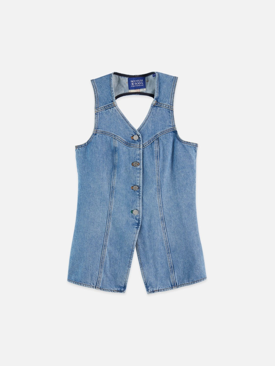 Denim Top With Western Seam Details — City Slicker - Scotch & Soda South Africa