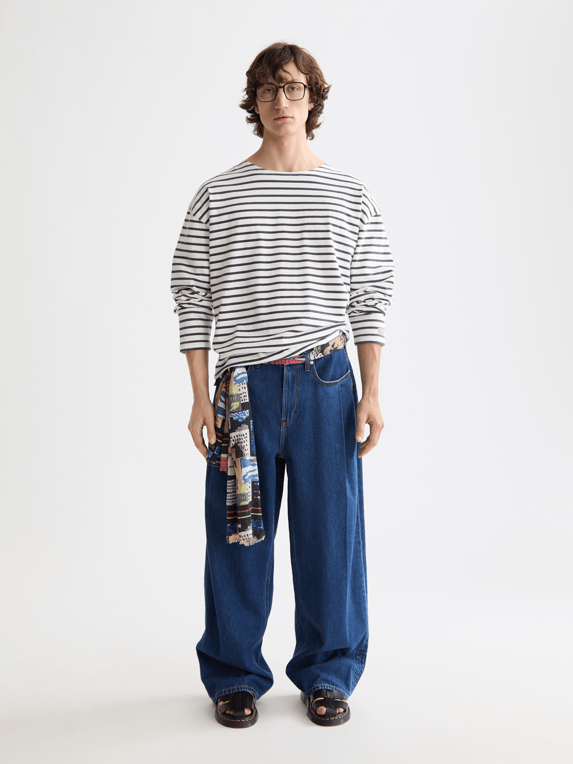 Denim Washed Long Sleeve Breton Tee - Scotch & Soda South Africa