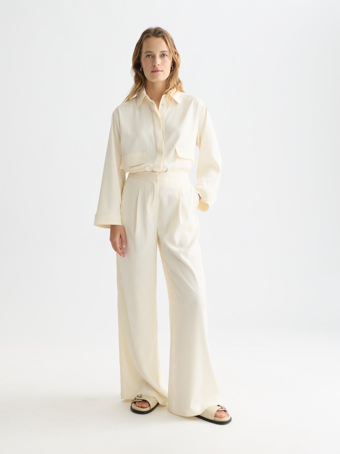 Eleni - Jaquard High Rise Wide Leg Pyjama Pants - Scotch & Soda South Africa