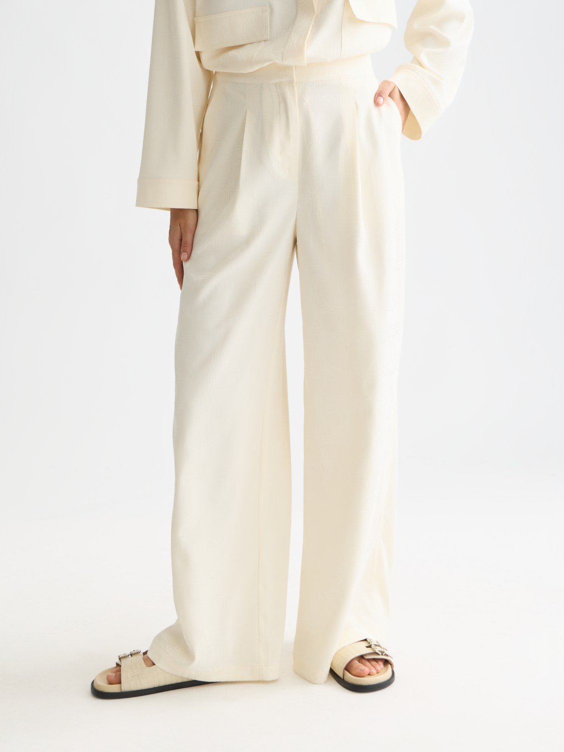 Eleni - Jaquard High Rise Wide Leg Pyjama Pants - Scotch & Soda South Africa
