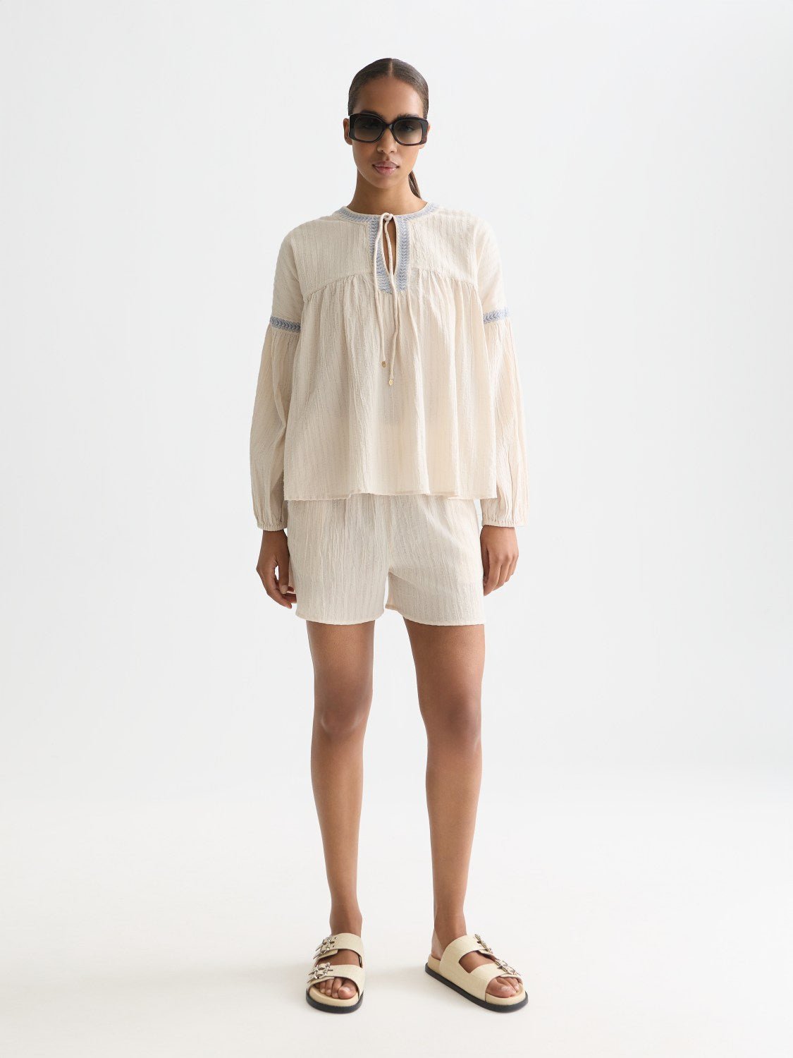 Embroidered Cotton Crepe Shorts - Scotch & Soda South Africa