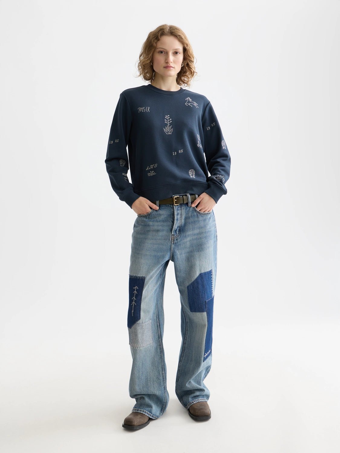Embroidered Regular Fit Sweatshirt - Scotch & Soda South Africa
