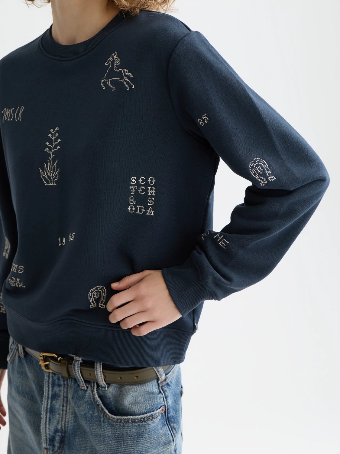 Embroidered Regular Fit Sweatshirt - Scotch & Soda South Africa
