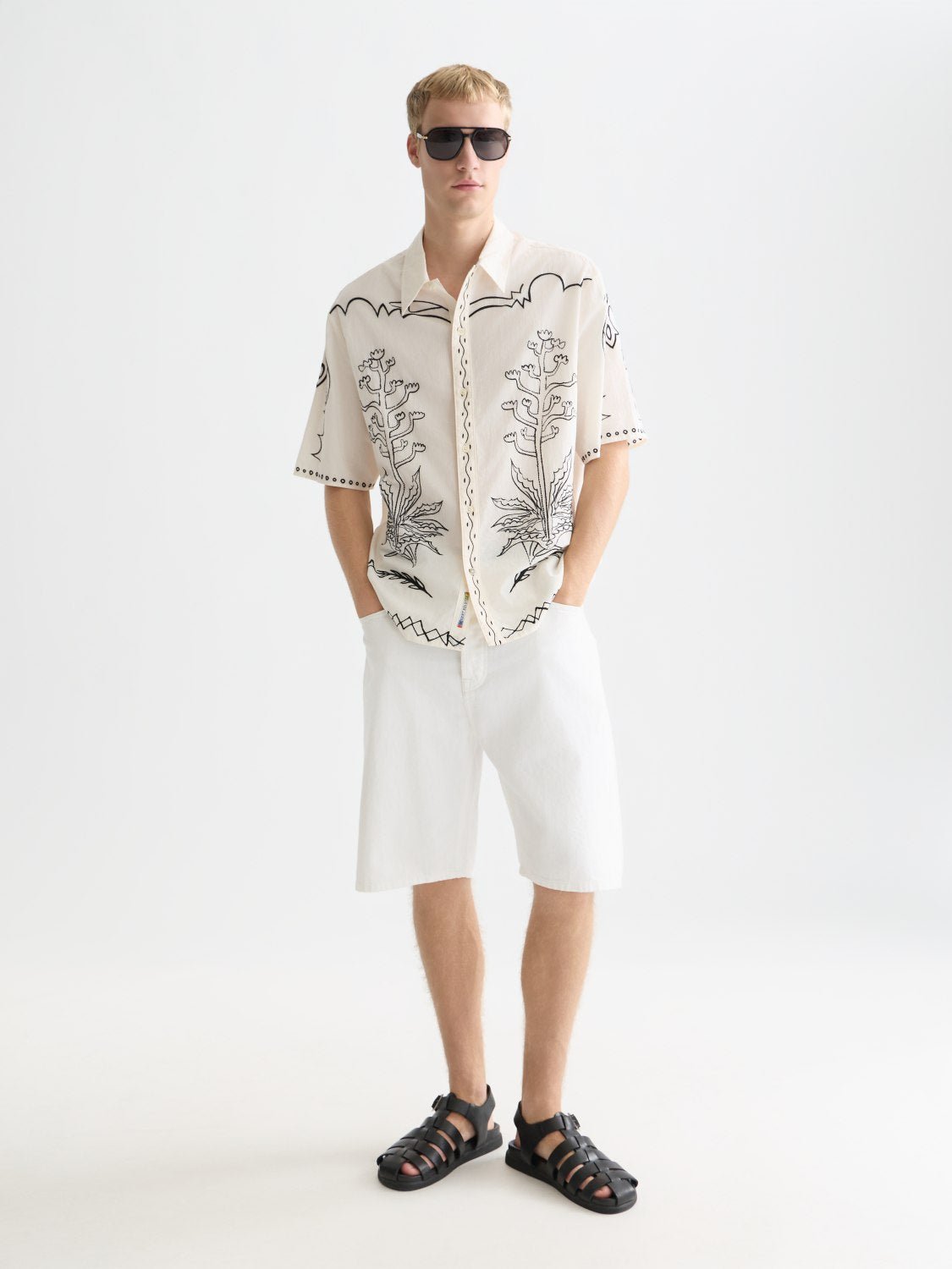Embroidered Seersucker Relaxedfit Shortsleeved Shirt - Scotch & Soda South Africa