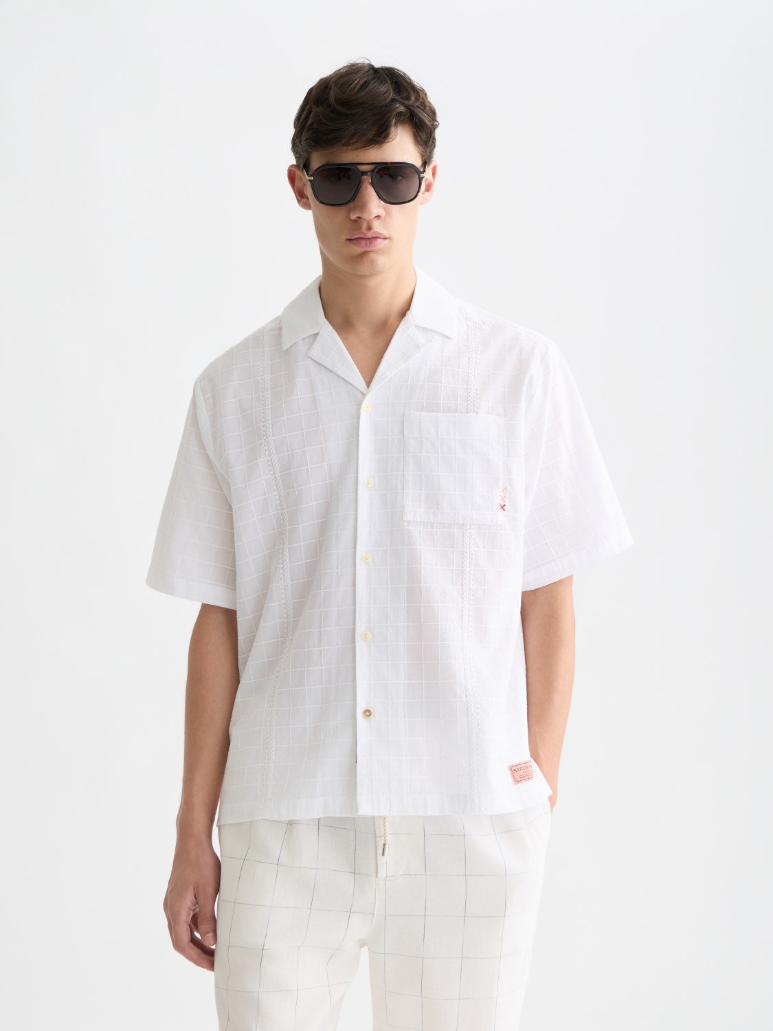 Embroidered Structured Relaxedfit Shortsleeved Shirt - Scotch & Soda South Africa