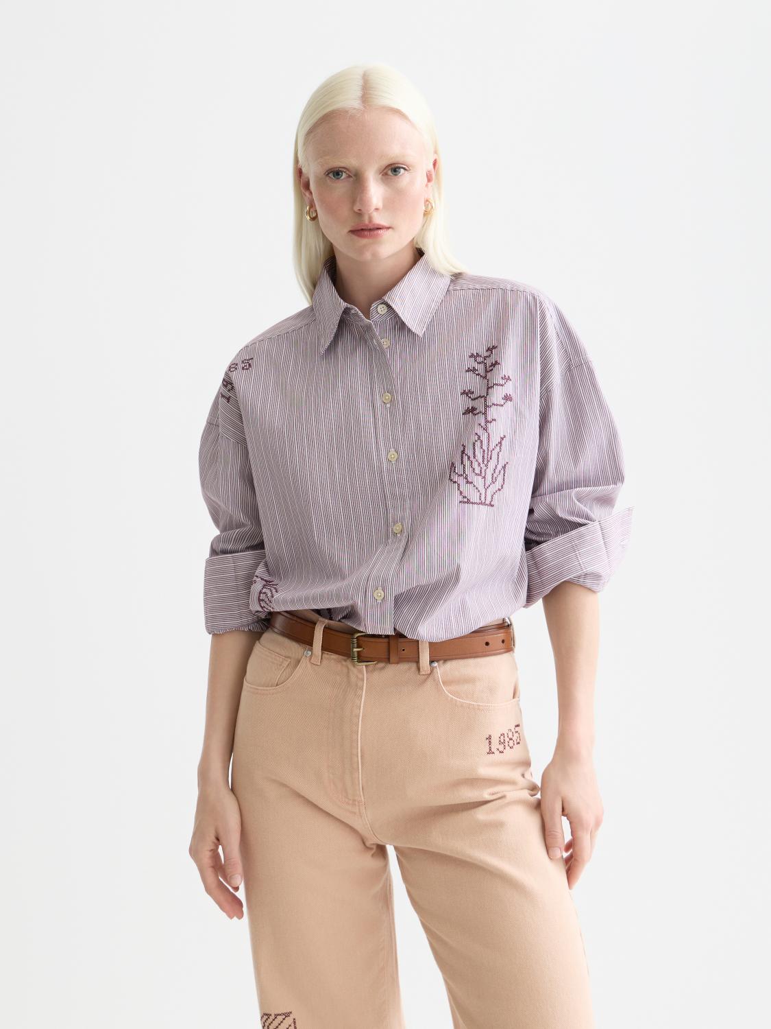 Embroidery Girlfriend Shirt - Scotch & Soda South Africa