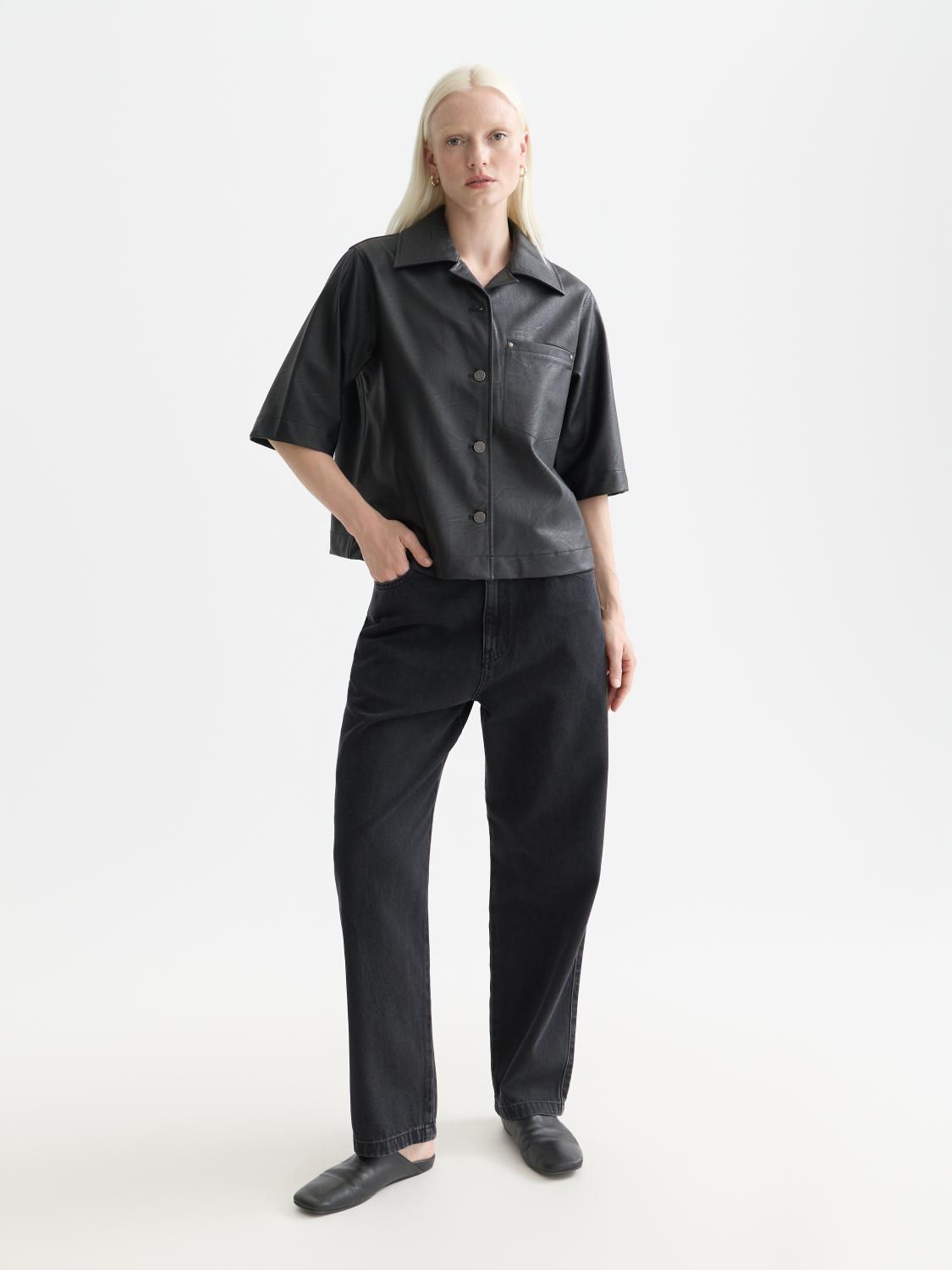 Faux Leather A-Line Sleeve Shirt - Scotch & Soda South Africa