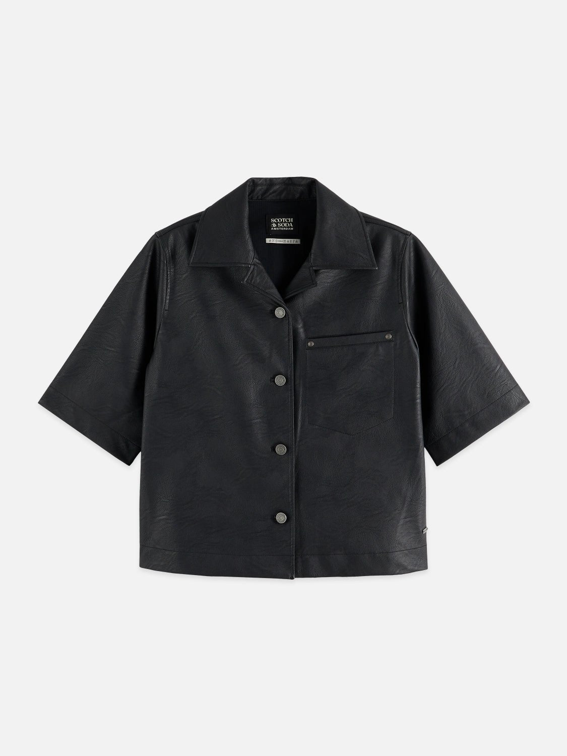 Faux Leather A-Line Sleeve Shirt - Scotch & Soda South Africa