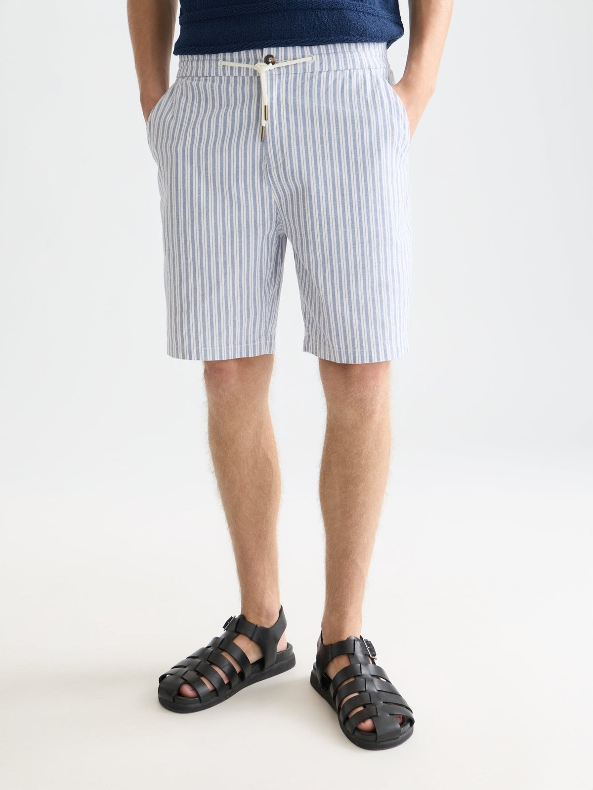 Fave Cotton/Linen Yarndyed Regular-Fit Bermuda Shorts - Scotch & Soda South Africa