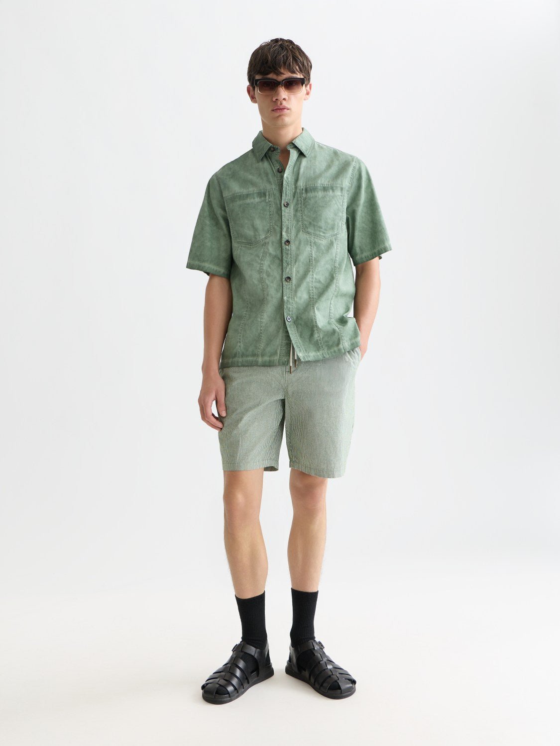 Fave Cottonlinen Yarndyed Regularfit Bermuda Shorts - Scotch & Soda South Africa