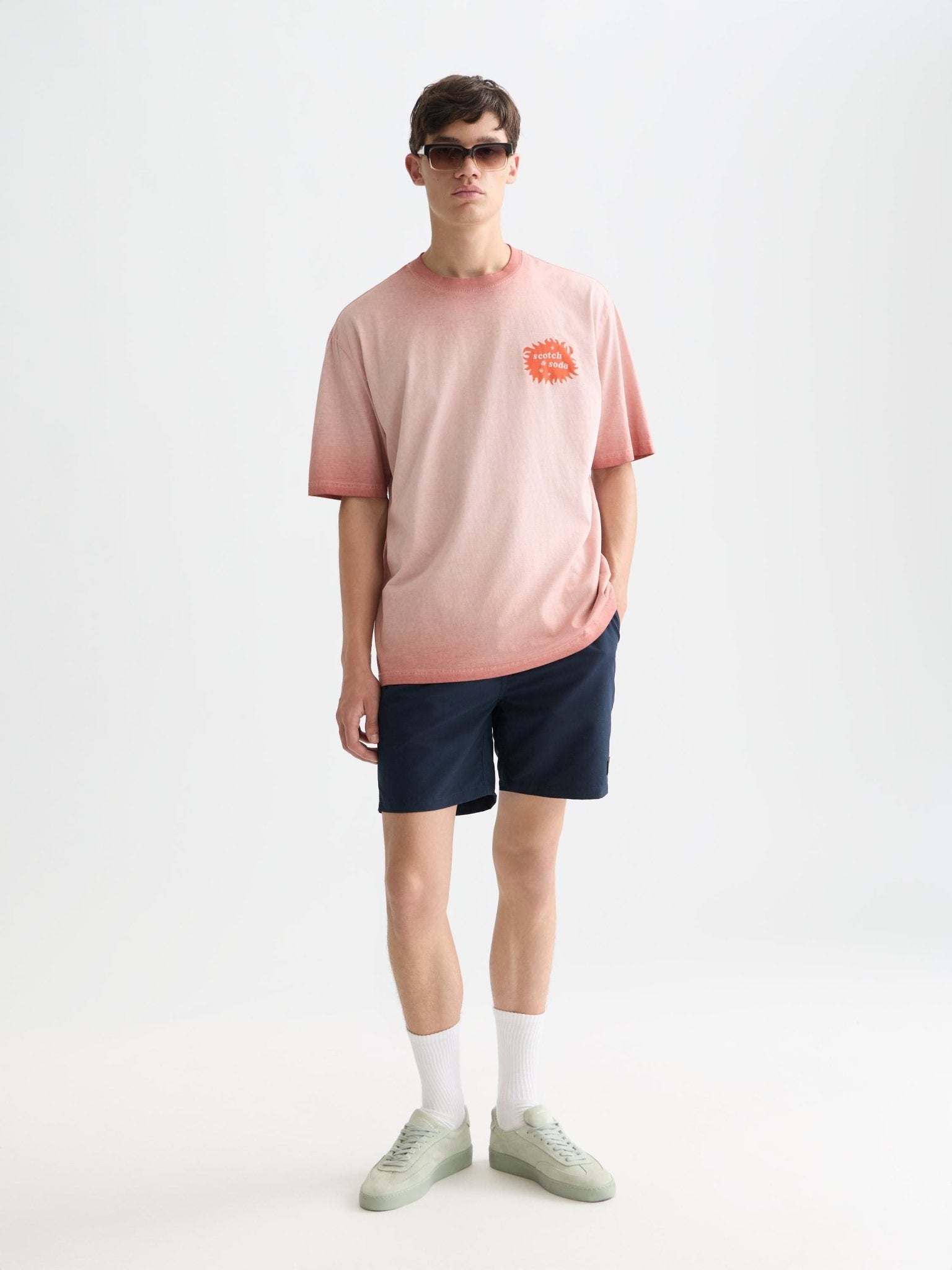Front And Back Artwork Loose-fit Cold-dyed T-shirt - Scotch & Soda South Africa
