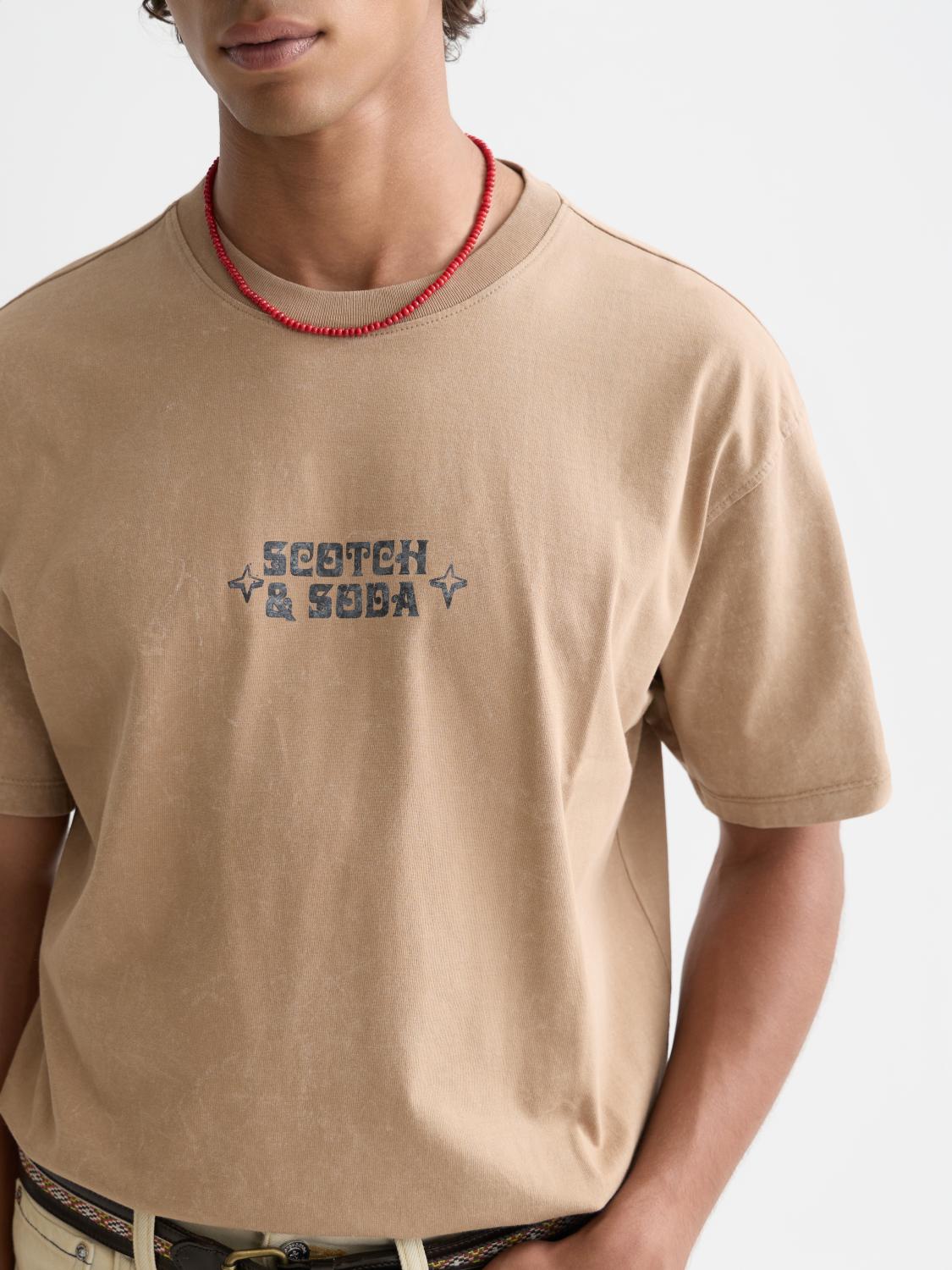 Front Artwork Relaxed-Fit Snow-Washed T-Shirt - Scotch & Soda South Africa