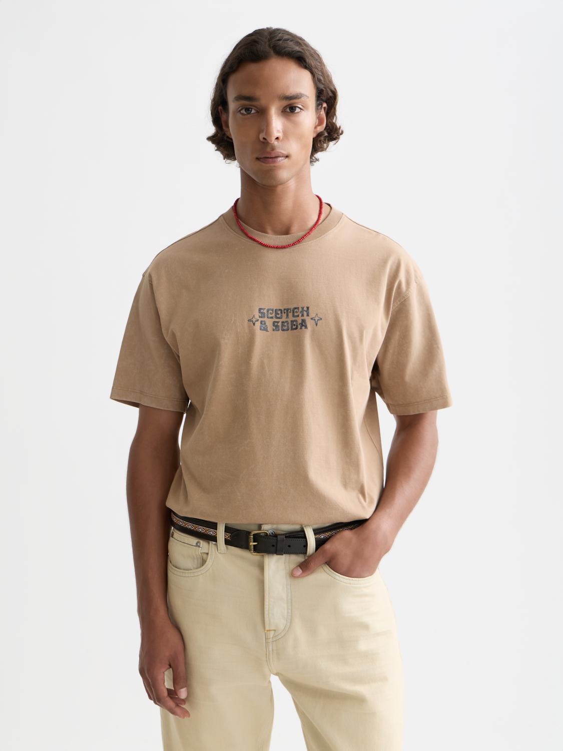 Front Artwork Relaxed-Fit Snow-Washed T-Shirt - Scotch & Soda South Africa