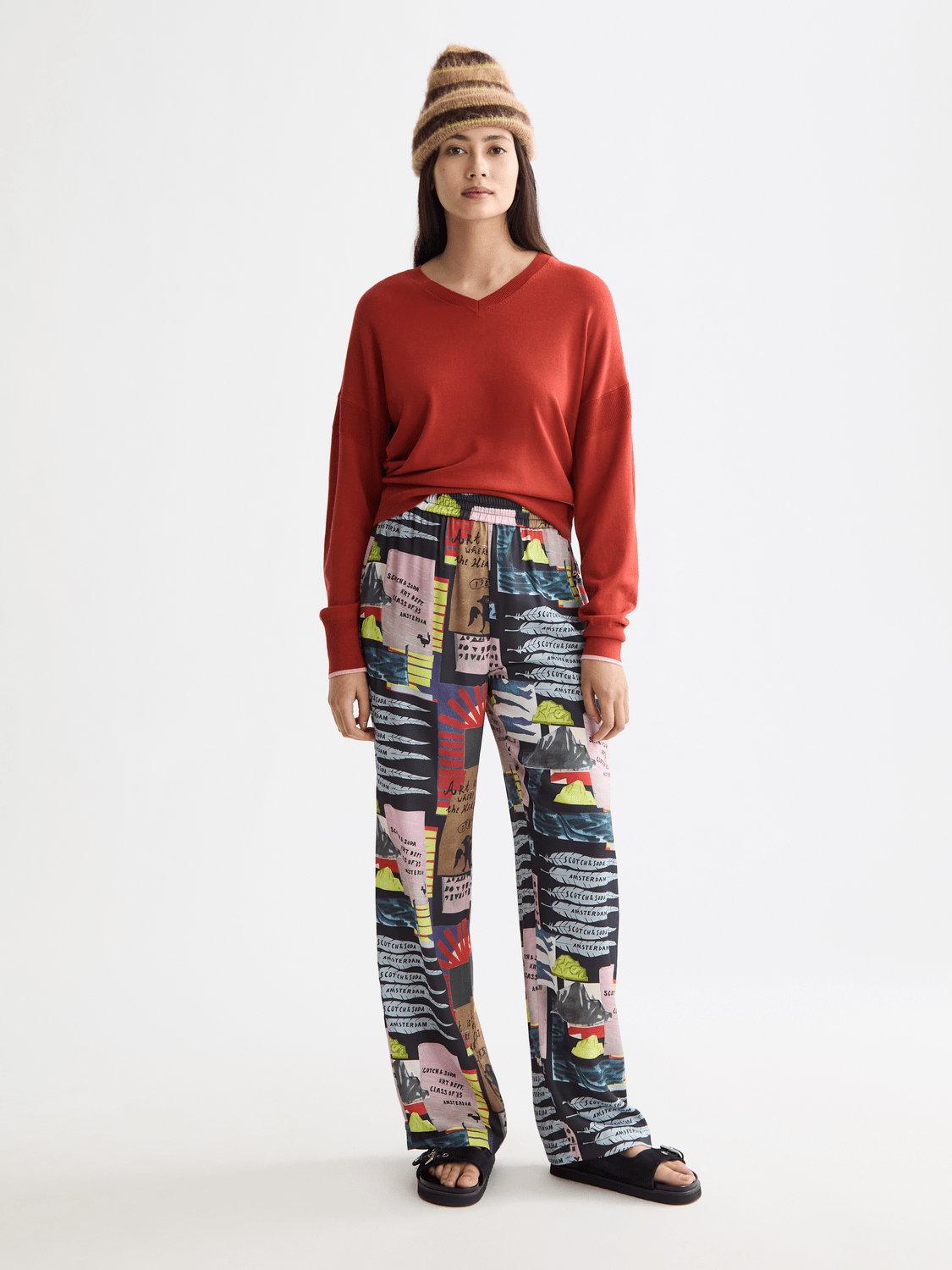 Gia - Mid Rise Wide Leg Elasticated Trousers - Scotch & Soda South Africa