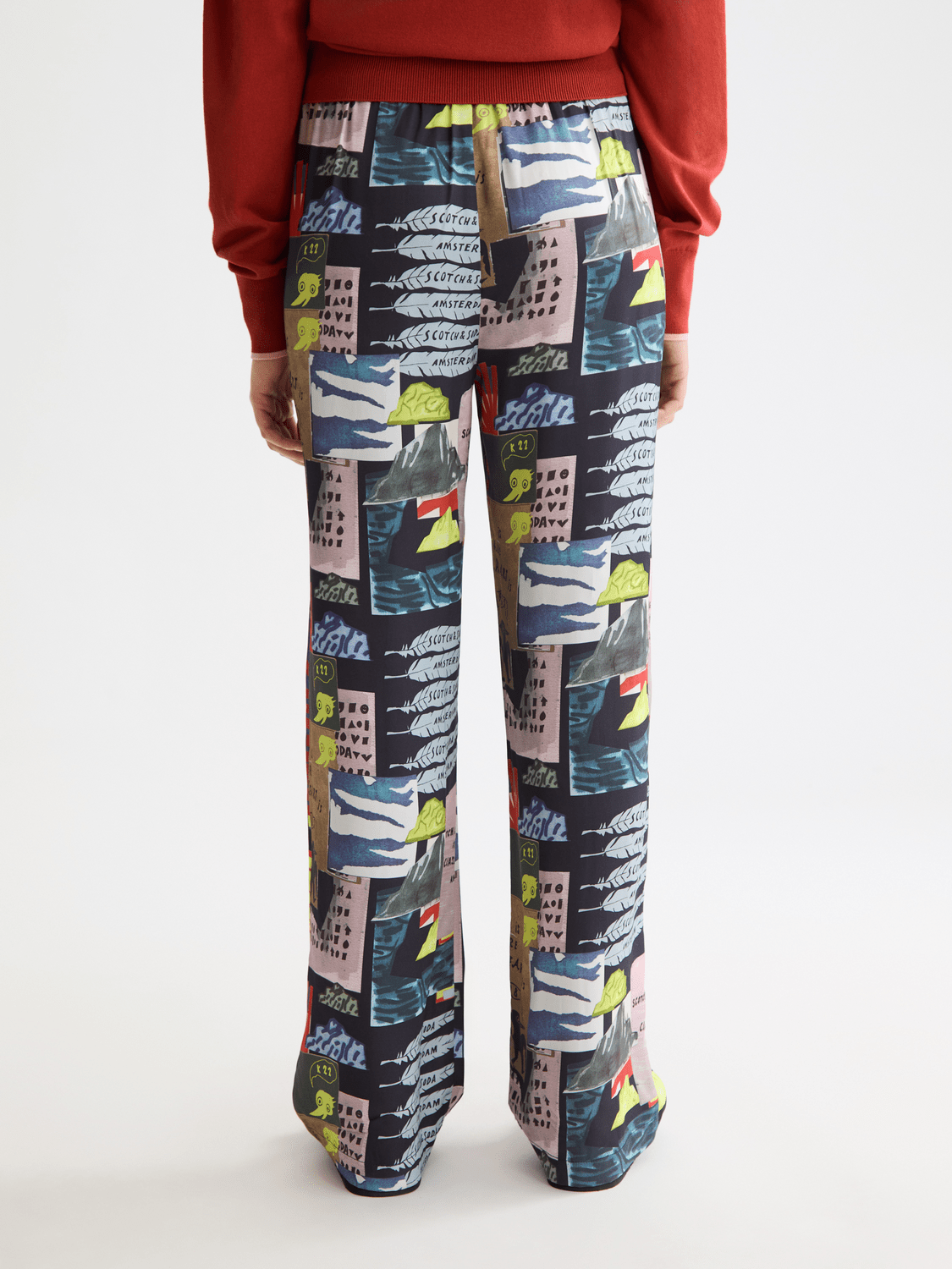 Gia - Mid Rise Wide Leg Elasticated Trousers - Scotch & Soda South Africa