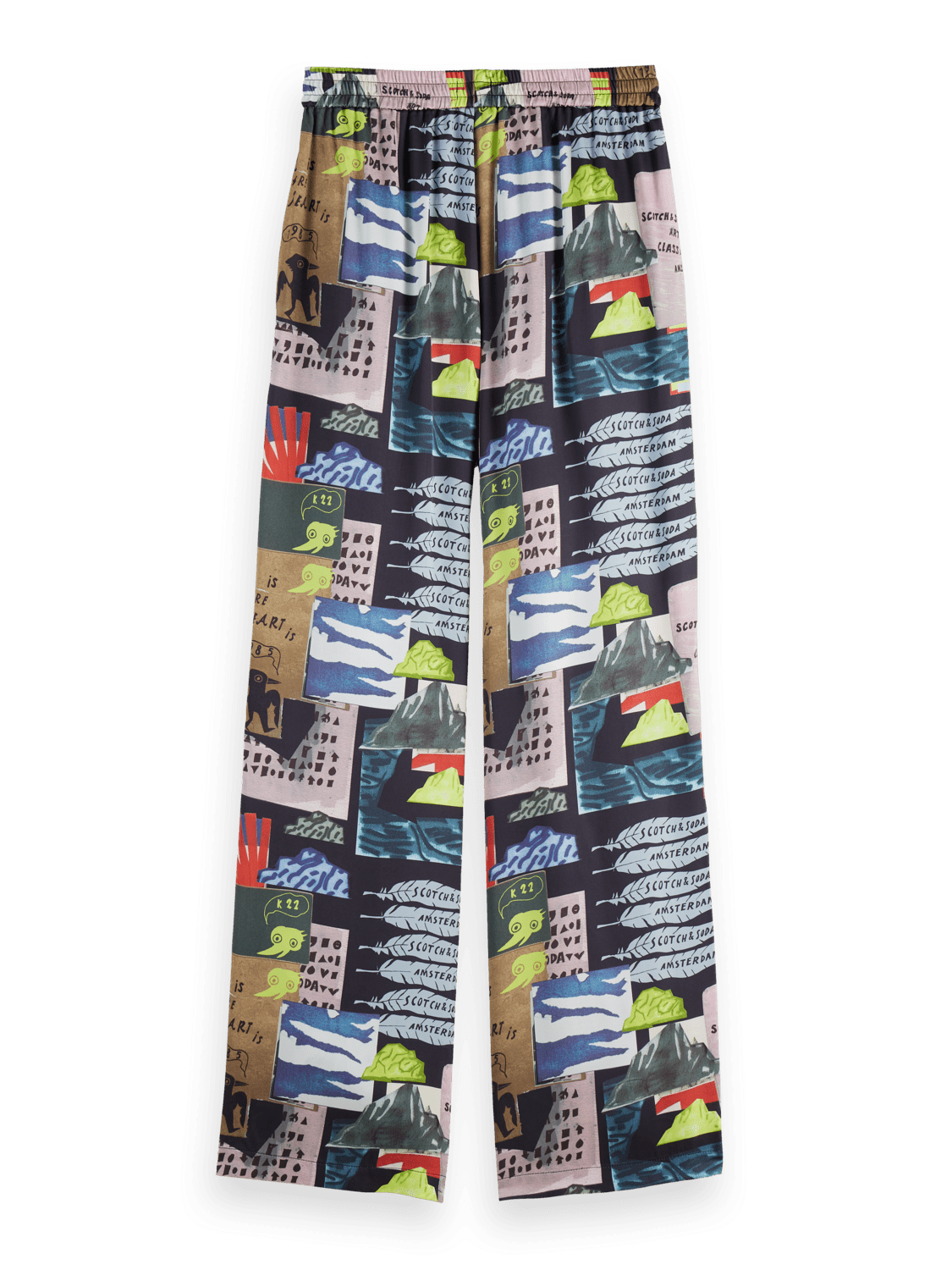 Gia - Mid Rise Wide Leg Elasticated Trousers - Scotch & Soda South Africa
