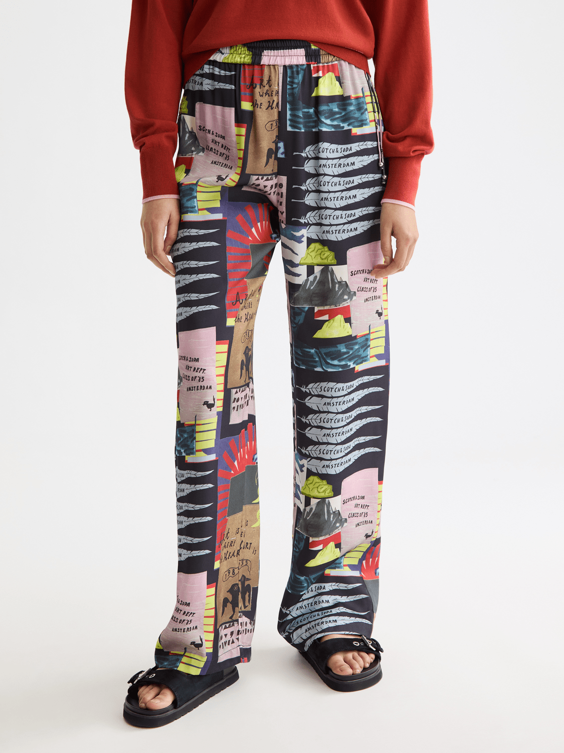 Gia - Mid Rise Wide Leg Elasticated Trousers - Scotch & Soda South Africa