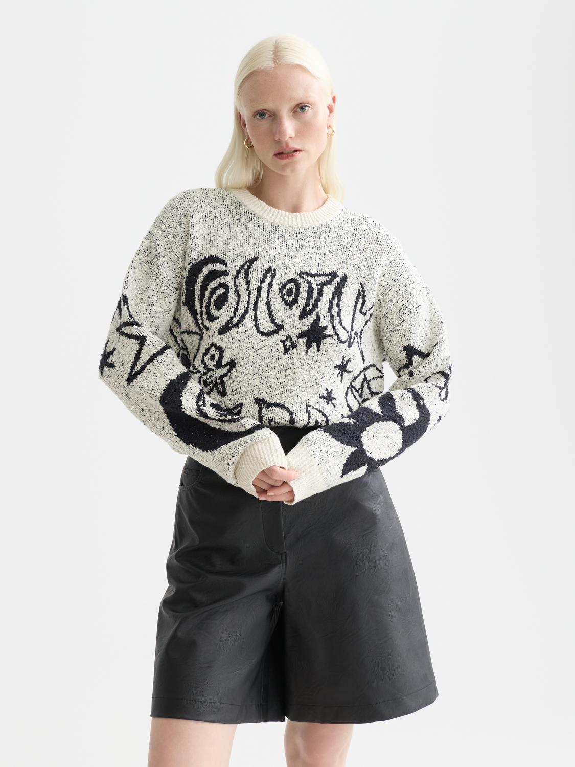 Jacquard Motif Oversized Pullover - Scotch & Soda South Africa