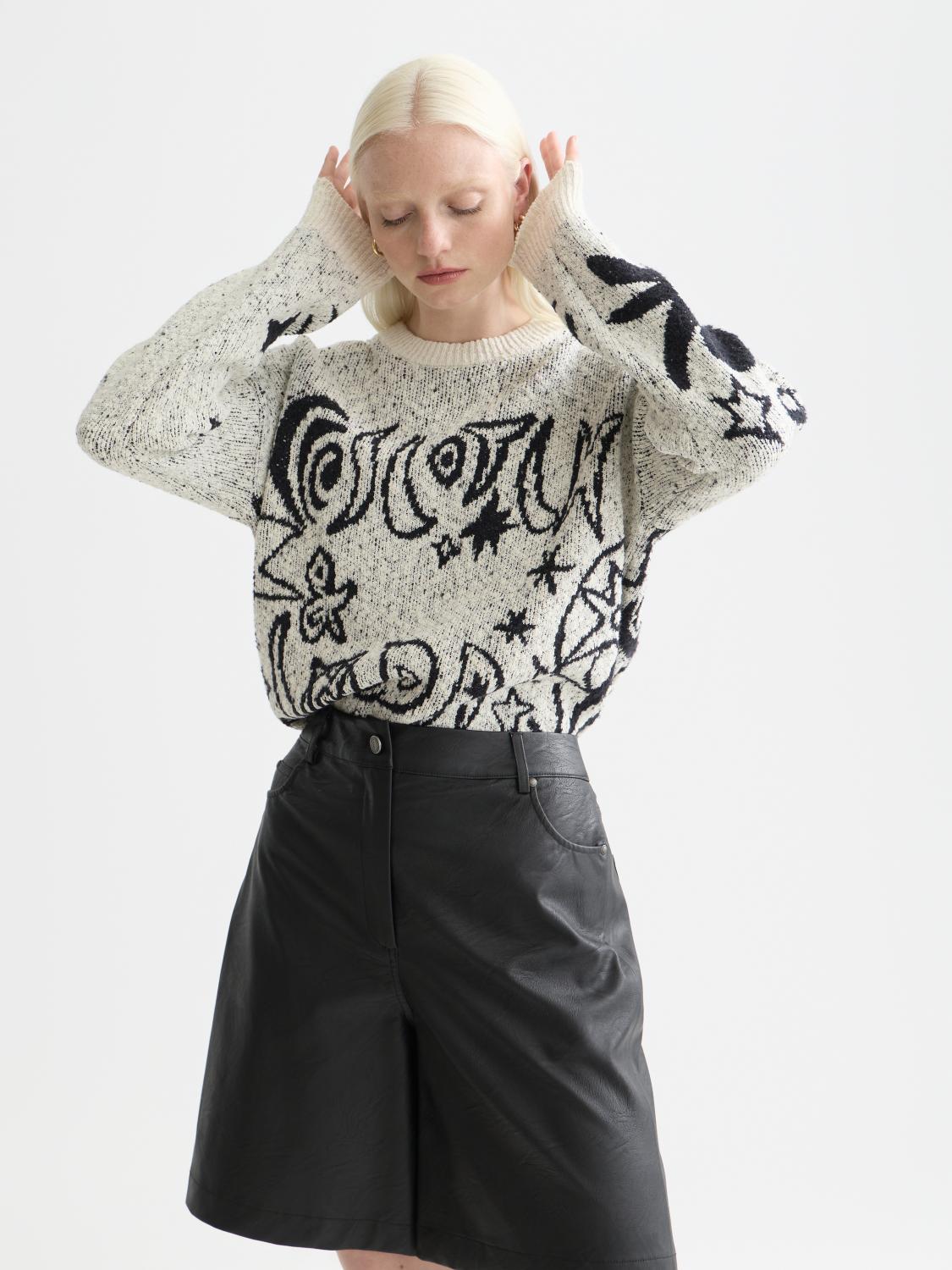 Jacquard Motif Oversized Pullover - Scotch & Soda South Africa