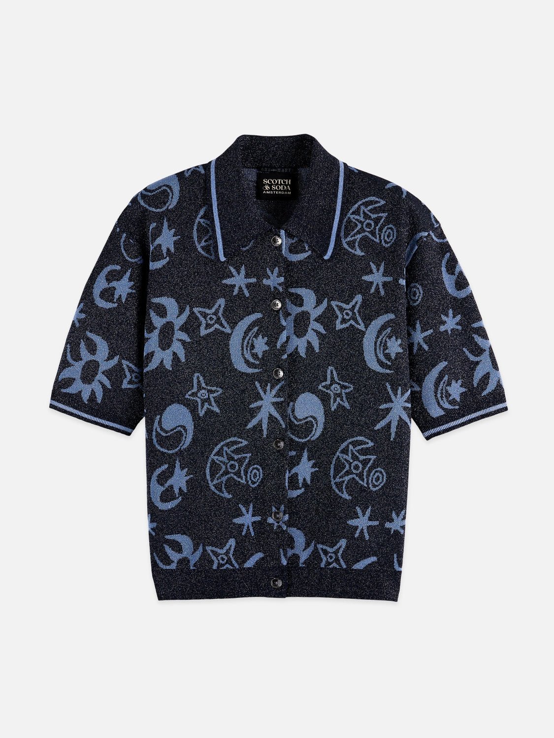 Jacquard Short Sleeve Pullover - Scotch & Soda South Africa