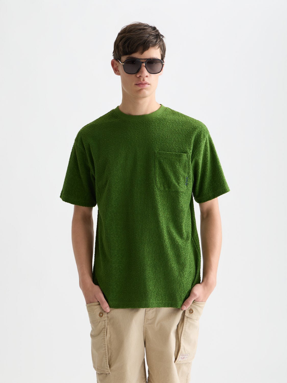 Jacquard Towelling Relaxedfit Tshirt - Scotch & Soda South Africa