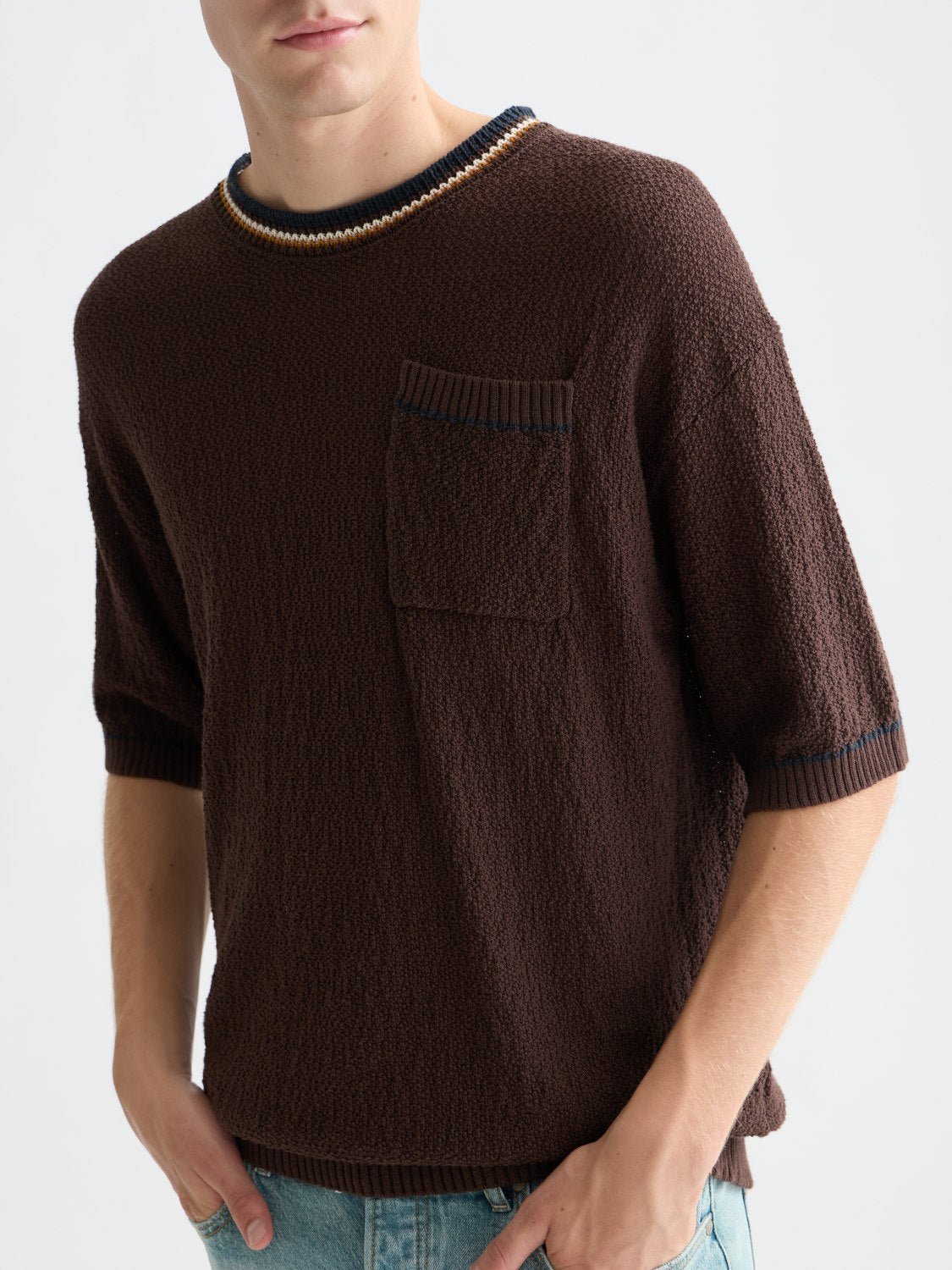 Knitted Cotton Linenblend Relaxedfit Tshirt - Scotch & Soda South Africa